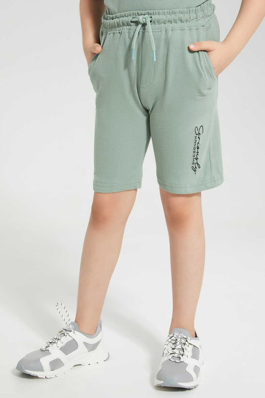 Redtag-Olive-Print-Elasticated-Waist-Shorts-BOY-Shorts,-Category:Shorts,-Colour:Green,-Deals:New-In,-Filter:Boys-(2-to-8-Yrs),-New-In-BOY,-Non-Sale,-Section:Boys-(0-to-14Yrs),-TBL,-W22O-Boys-2 to 8 Years