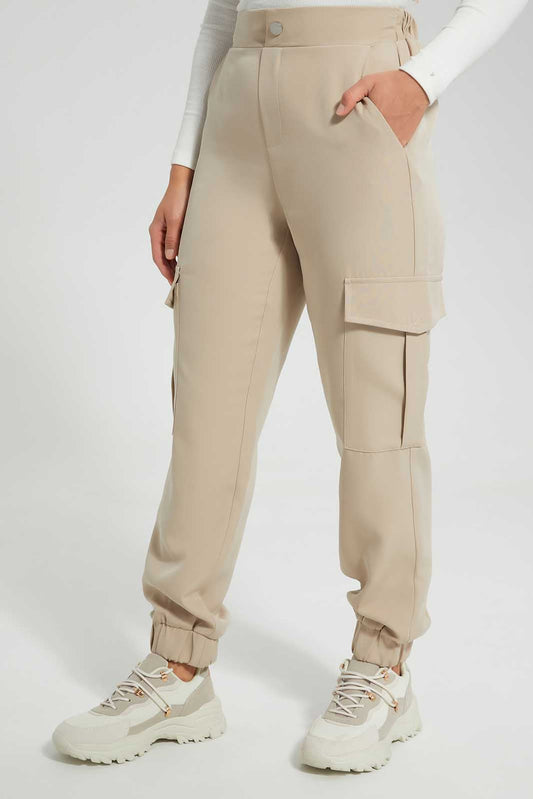 Redtag-Cream-Jogger-With-Cargo-Pockets-Category:Trousers,-Colour:Cream,-Deals:New-In,-Filter:Women's-Clothing,-LMC,-New-In-Women-APL,-Non-Sale,-Section:Women,-W22O,-Women-Trousers--