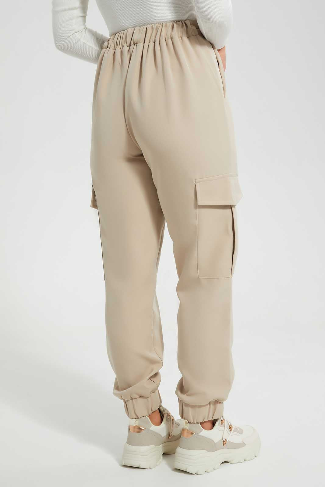 Redtag-Cream-Jogger-With-Cargo-Pockets-Category:Trousers,-Colour:Cream,-Deals:New-In,-Filter:Women's-Clothing,-LMC,-New-In-Women-APL,-Non-Sale,-Section:Women,-W22O,-Women-Trousers--