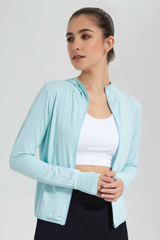 Redtag-Mint-Zip-Through-Sweatshirt-Category:Sweatshirts,-Colour:Mint,-Deals:New-In,-Filter:Women's-Clothing,-New-In-Women-APL,-Non-Sale,-Section:Women,-W22O,-Women-Sweatshirts-Women's-
