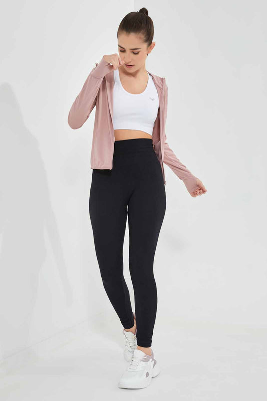 Redtag-Pink-Zip-Through-Sweatshirt-Category:Sweatshirts,-Colour:Apricot,-Deals:New-In,-Filter:Women's-Clothing,-New-In-Women-APL,-Non-Sale,-Section:Women,-W22O,-Women-Sweatshirts-Women's-