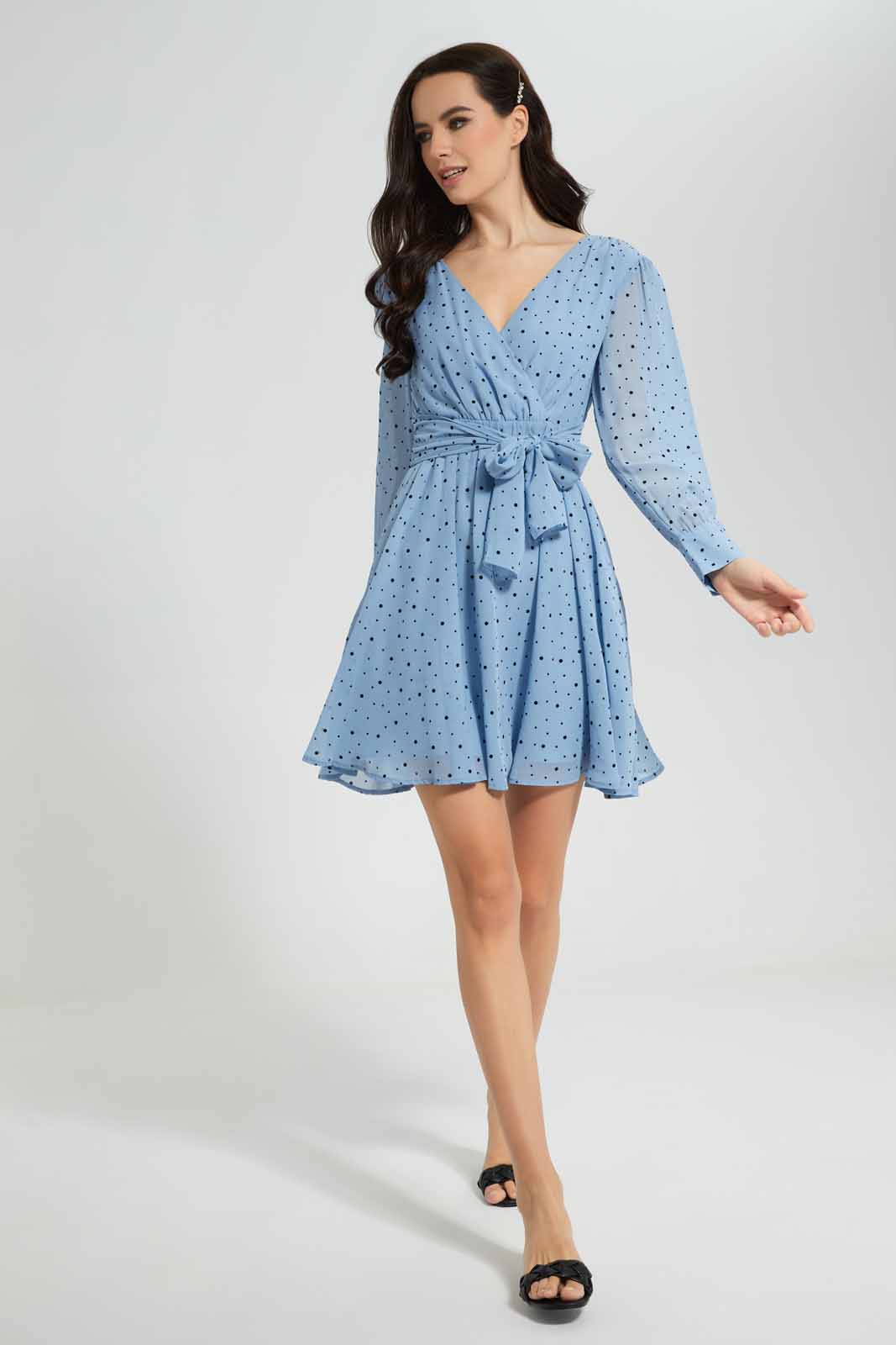 Redtag-Dotted-Wrap-Dress-Category:Dresses,-Colour:Assorted,-Deals:New-In,-FF,-Filter:Women's-Clothing,-New-In-Women-APL,-Non-Sale,-Section:Women,-W22O,-Women-Dresses-Women's-