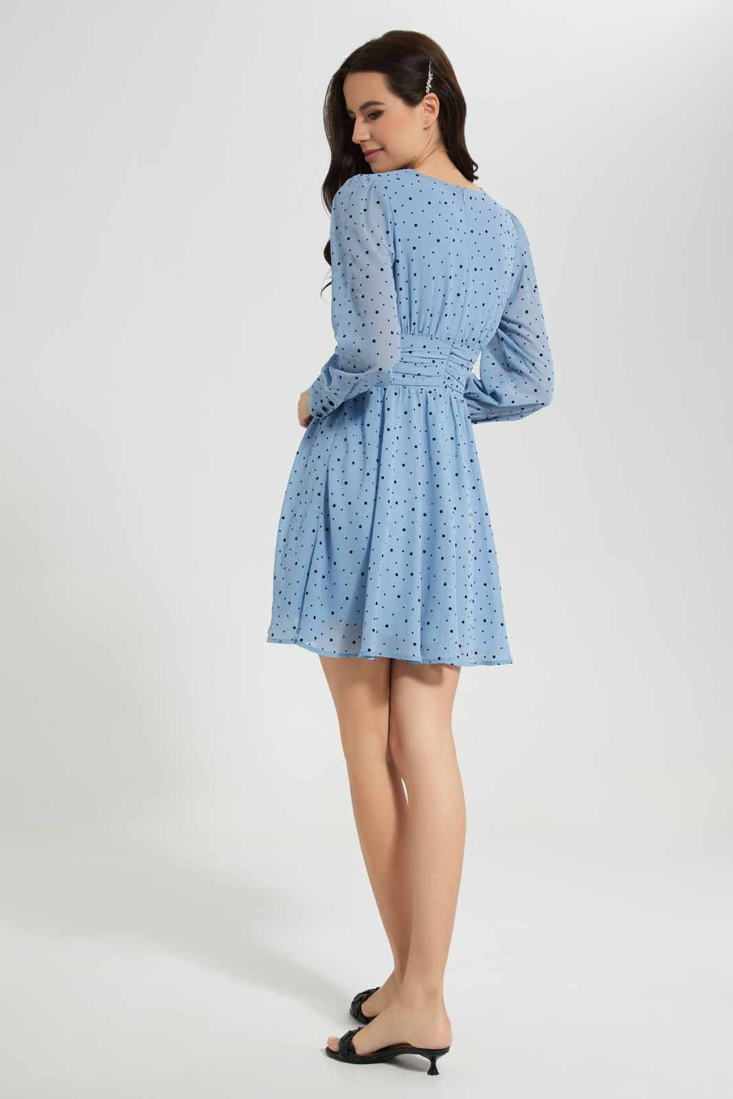 Redtag-Dotted-Wrap-Dress-Category:Dresses,-Colour:Assorted,-Deals:New-In,-FF,-Filter:Women's-Clothing,-New-In-Women-APL,-Non-Sale,-Section:Women,-W22O,-Women-Dresses-Women's-