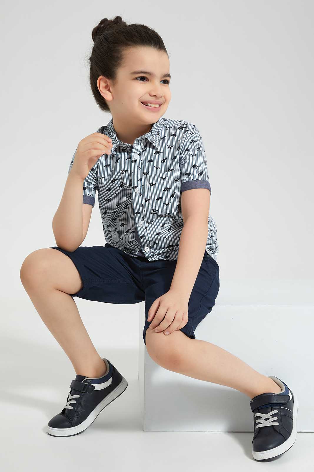 Redtag-Blue-Aop-SS-Shirt-BOY-Shirts,-Category:Shirts,-Colour:Blue,-Deals:New-In,-Filter:Boys-(2-to-8-Yrs),-New-In-BOY-APL,-Non-Sale,-Section:Boys-(0-to-14Yrs),-TBL,-W22O-Boys-2 to 8 Years
