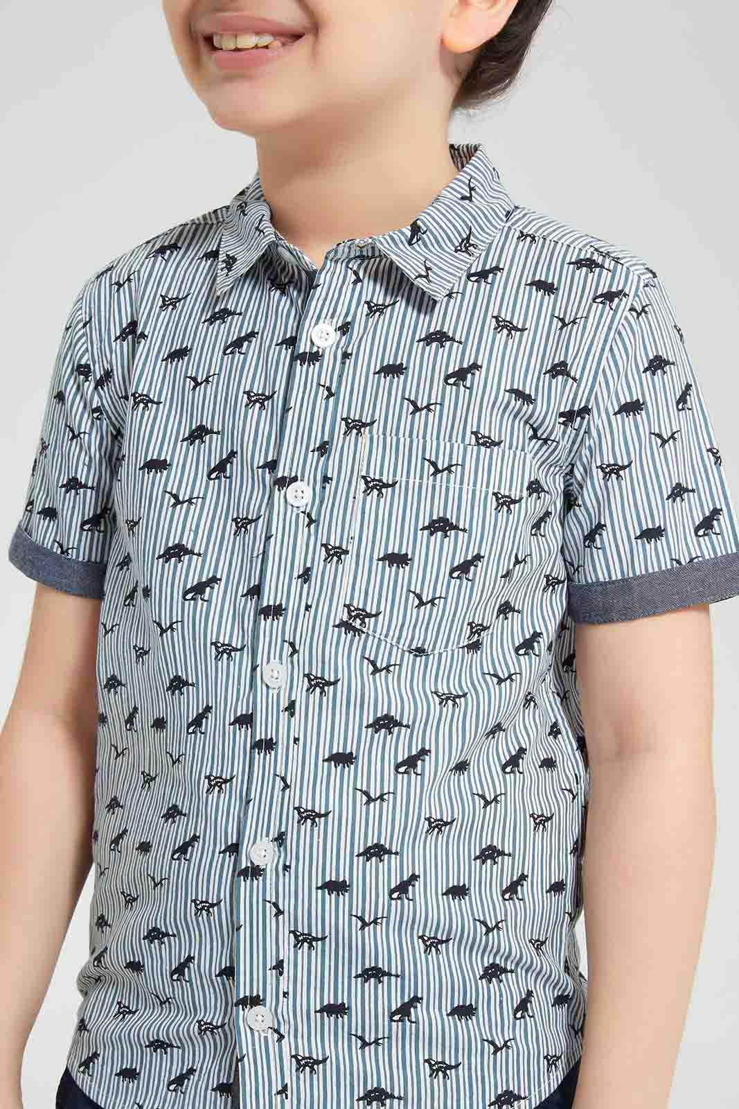 Redtag-Blue-Aop-SS-Shirt-BOY-Shirts,-Category:Shirts,-Colour:Blue,-Deals:New-In,-Filter:Boys-(2-to-8-Yrs),-New-In-BOY-APL,-Non-Sale,-Section:Boys-(0-to-14Yrs),-TBL,-W22O-Boys-2 to 8 Years