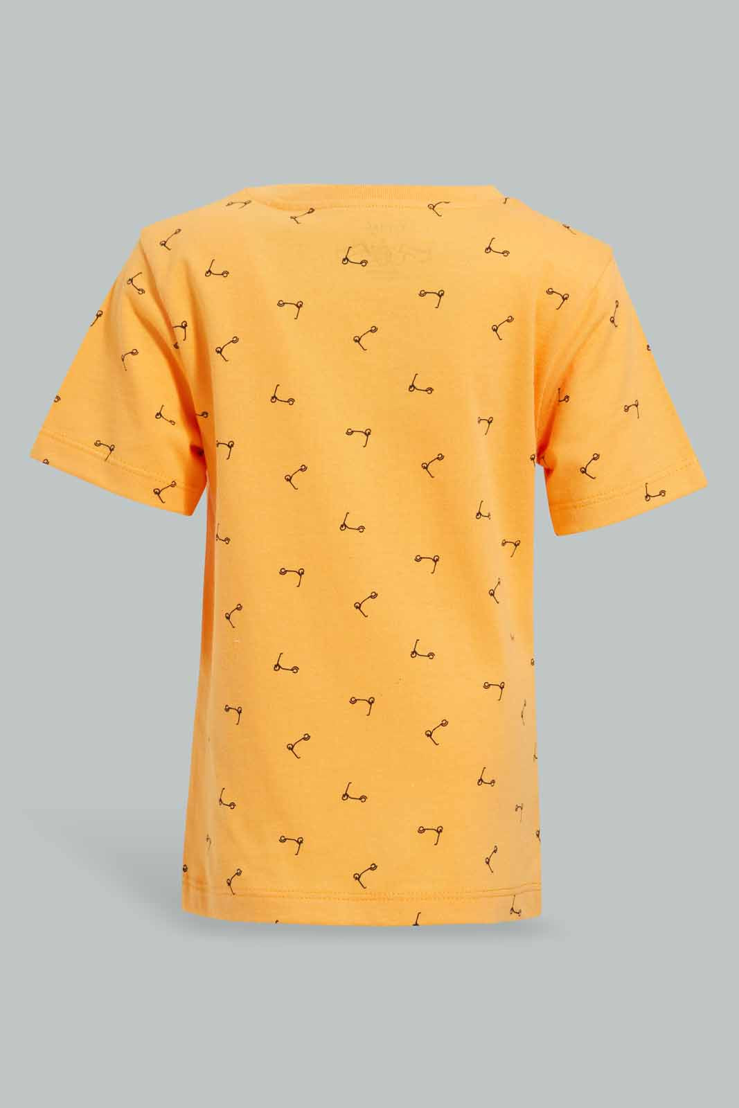 Redtag-Orange-Scooter-Printed-Short-Slv-Tshirt-Category:T-Shirts,-Colour:Orange,-Deals:New-In,-Filter:Infant-Boys-(3-to-24-Mths),-INB-T-Shirts,-New-In-INB-APL,-Non-Sale,-Section:Boys-(0-to-14Yrs),-TBL,-W22O-Infant-Boys-3 to 24 Months