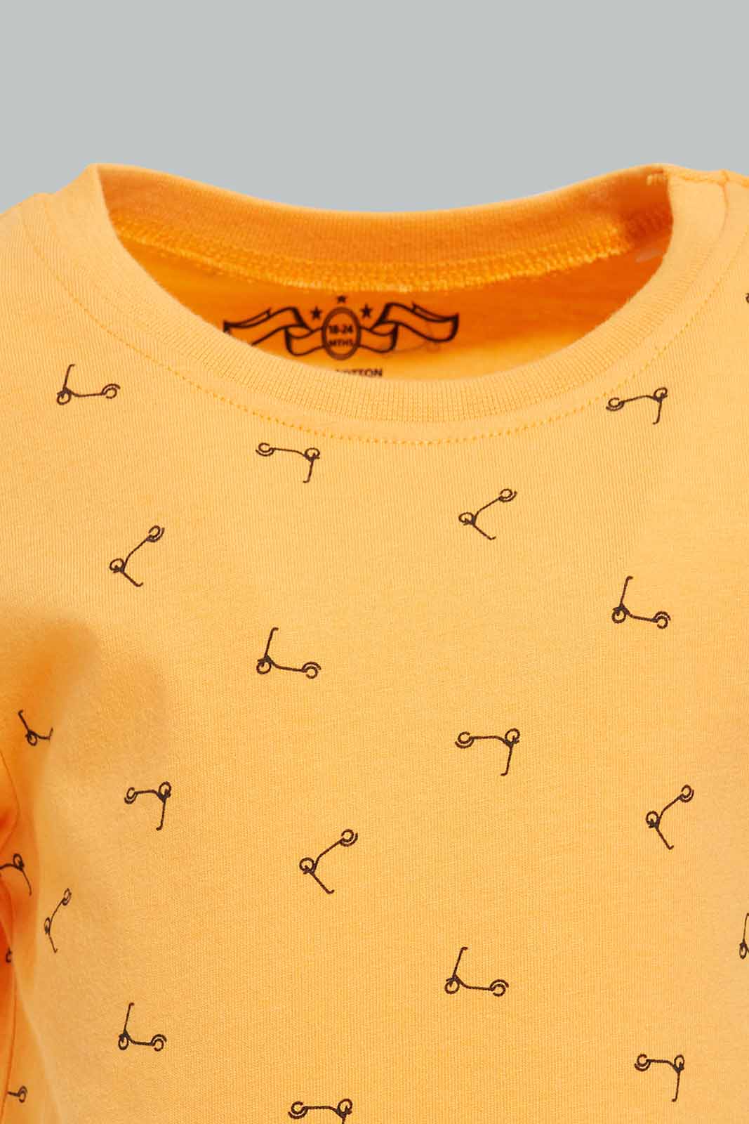 Redtag-Orange-Scooter-Printed-Short-Slv-Tshirt-Category:T-Shirts,-Colour:Orange,-Deals:New-In,-Filter:Infant-Boys-(3-to-24-Mths),-INB-T-Shirts,-New-In-INB-APL,-Non-Sale,-Section:Boys-(0-to-14Yrs),-TBL,-W22O-Infant-Boys-3 to 24 Months