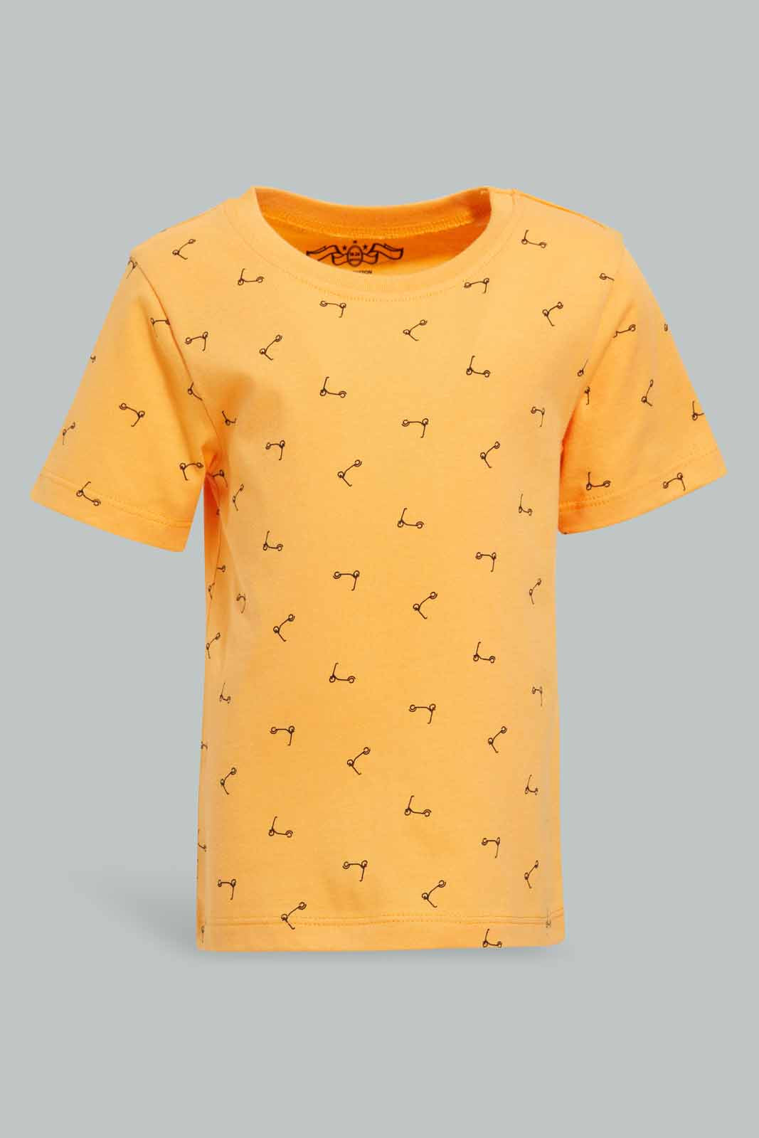 Redtag-Orange-Scooter-Printed-Short-Slv-Tshirt-Category:T-Shirts,-Colour:Orange,-Deals:New-In,-Filter:Infant-Boys-(3-to-24-Mths),-INB-T-Shirts,-New-In-INB-APL,-Non-Sale,-Section:Boys-(0-to-14Yrs),-TBL,-W22O-Infant-Boys-3 to 24 Months