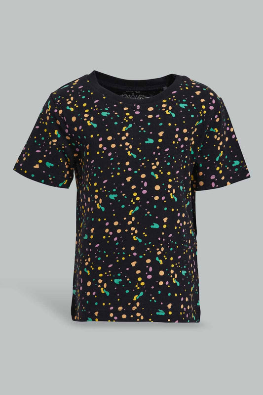 Redtag-Black-Splatter-Awesome-Short-Slv-Tshirt-Category:T-Shirts,-Colour:Black,-Deals:New-In,-Filter:Infant-Boys-(3-to-24-Mths),-INB-T-Shirts,-New-In-INB-APL,-Non-Sale,-Section:Boys-(0-to-14Yrs),-TBL,-W22O-Infant-Boys-3 to 24 Months