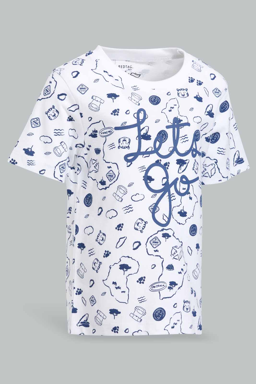 Redtag-Lemonade-Print-Front-Short-Sleeve-Tshirt-Category:T-Shirts,-Colour:White,-Deals:New-In,-Filter:Infant-Boys-(3-to-24-Mths),-INB-T-Shirts,-New-In-INB-APL,-Non-Sale,-Section:Boys-(0-to-14Yrs),-TBL,-W22O-Infant-Boys-3 to 24 Months