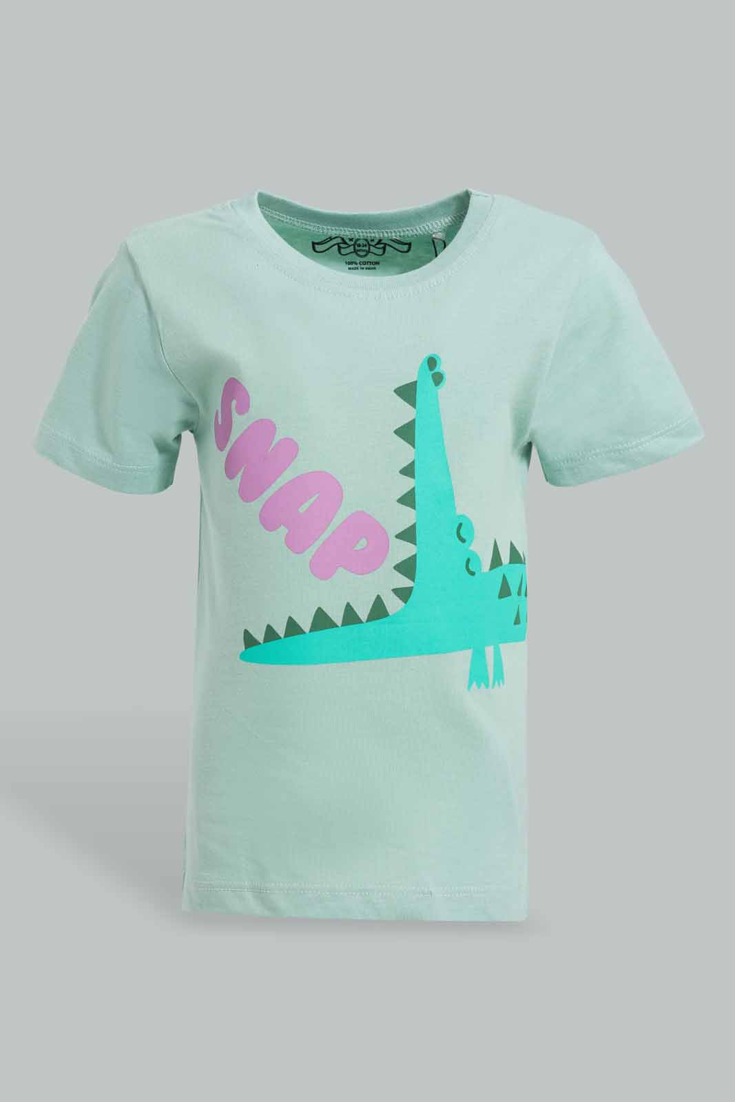 Redtag-Mint-Green-Dino-Rawr-Pf-T-Shirt-Category:T-Shirts,-Colour:Mint,-Deals:New-In,-Filter:Infant-Boys-(3-to-24-Mths),-INB-T-Shirts,-New-In-INB-APL,-Non-Sale,-Section:Boys-(0-to-14Yrs),-TBL,-W22O-Infant-Boys-