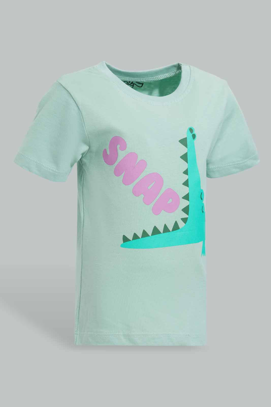 Redtag-Mint-Green-Dino-Rawr-Pf-T-Shirt-Category:T-Shirts,-Colour:Mint,-Deals:New-In,-Filter:Infant-Boys-(3-to-24-Mths),-INB-T-Shirts,-New-In-INB-APL,-Non-Sale,-Section:Boys-(0-to-14Yrs),-TBL,-W22O-Infant-Boys-