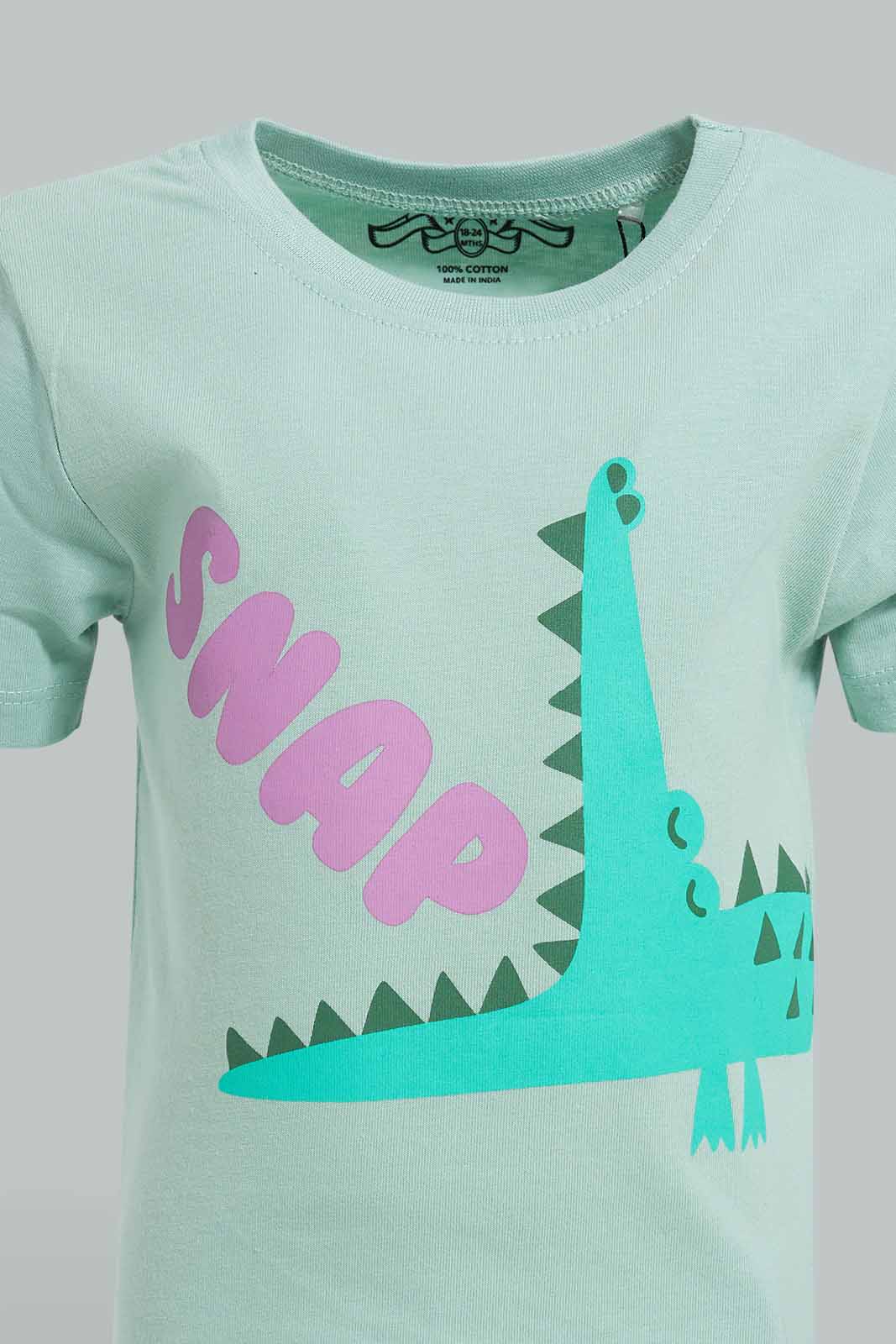 Redtag-Mint-Green-Dino-Rawr-Pf-T-Shirt-Category:T-Shirts,-Colour:Mint,-Deals:New-In,-Filter:Infant-Boys-(3-to-24-Mths),-INB-T-Shirts,-New-In-INB-APL,-Non-Sale,-Section:Boys-(0-to-14Yrs),-TBL,-W22O-Infant-Boys-