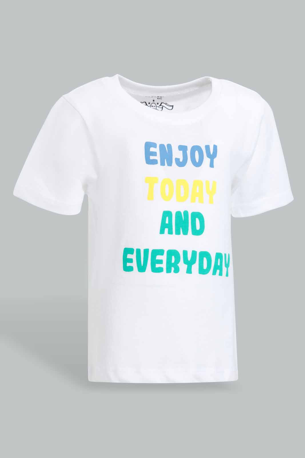 Redtag-White-Stripe-Short-Sleeve-Tshirt-Category:T-Shirts,-Colour:White,-Deals:New-In,-Filter:Infant-Boys-(3-to-24-Mths),-INB-T-Shirts,-New-In-INB-APL,-Non-Sale,-Section:Boys-(0-to-14Yrs),-TBL,-W22O-Infant-Boys-