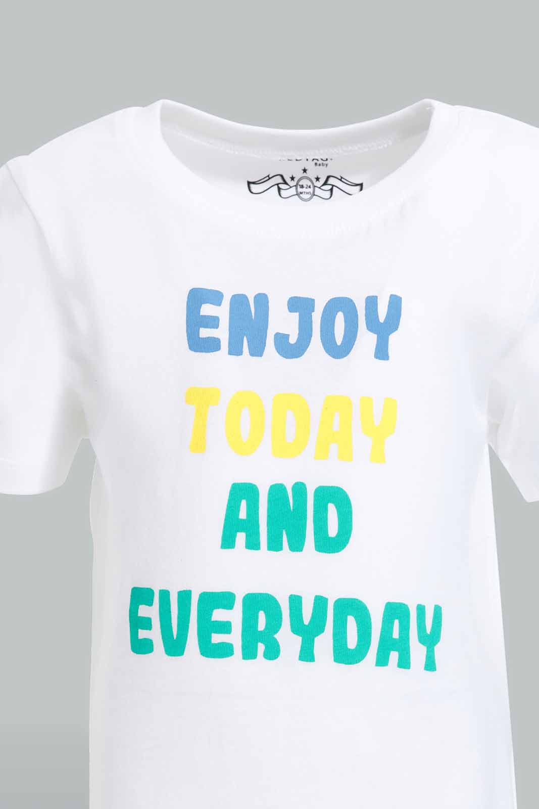 Redtag-White-Stripe-Short-Sleeve-Tshirt-Category:T-Shirts,-Colour:White,-Deals:New-In,-Filter:Infant-Boys-(3-to-24-Mths),-INB-T-Shirts,-New-In-INB-APL,-Non-Sale,-Section:Boys-(0-to-14Yrs),-TBL,-W22O-Infant-Boys-