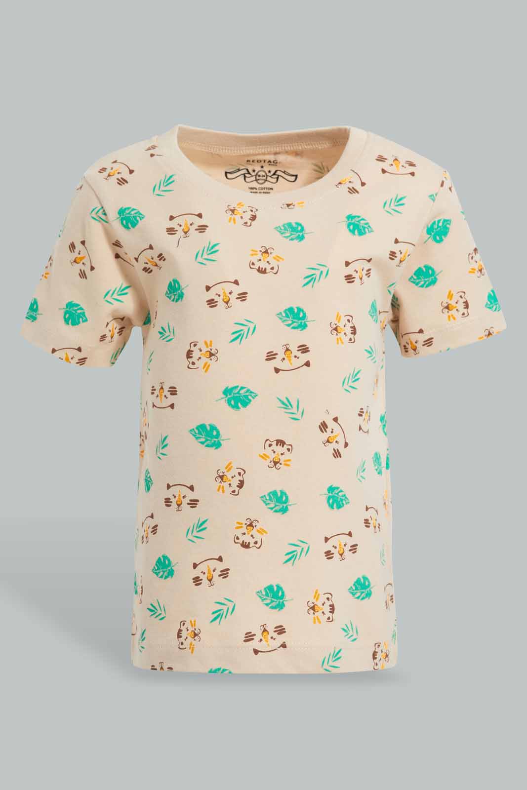 Redtag-Cream-Printed-Lion-Short-Slv-Tshirt-Category:T-Shirts,-Colour:Cream,-Deals:New-In,-Filter:Infant-Boys-(3-to-24-Mths),-INB-T-Shirts,-New-In-INB-APL,-Non-Sale,-Section:Boys-(0-to-14Yrs),-TBL,-W22O-Infant-Boys-