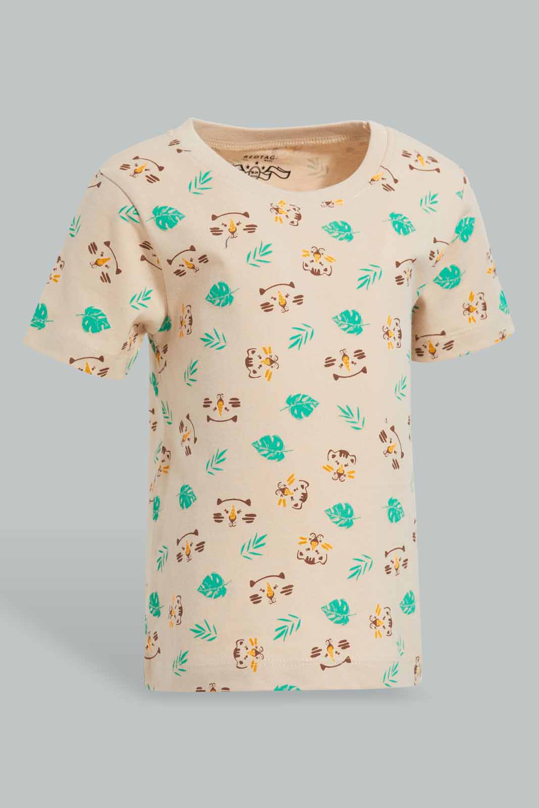 Redtag-Cream-Printed-Lion-Short-Slv-Tshirt-Category:T-Shirts,-Colour:Cream,-Deals:New-In,-Filter:Infant-Boys-(3-to-24-Mths),-INB-T-Shirts,-New-In-INB-APL,-Non-Sale,-Section:Boys-(0-to-14Yrs),-TBL,-W22O-Infant-Boys-