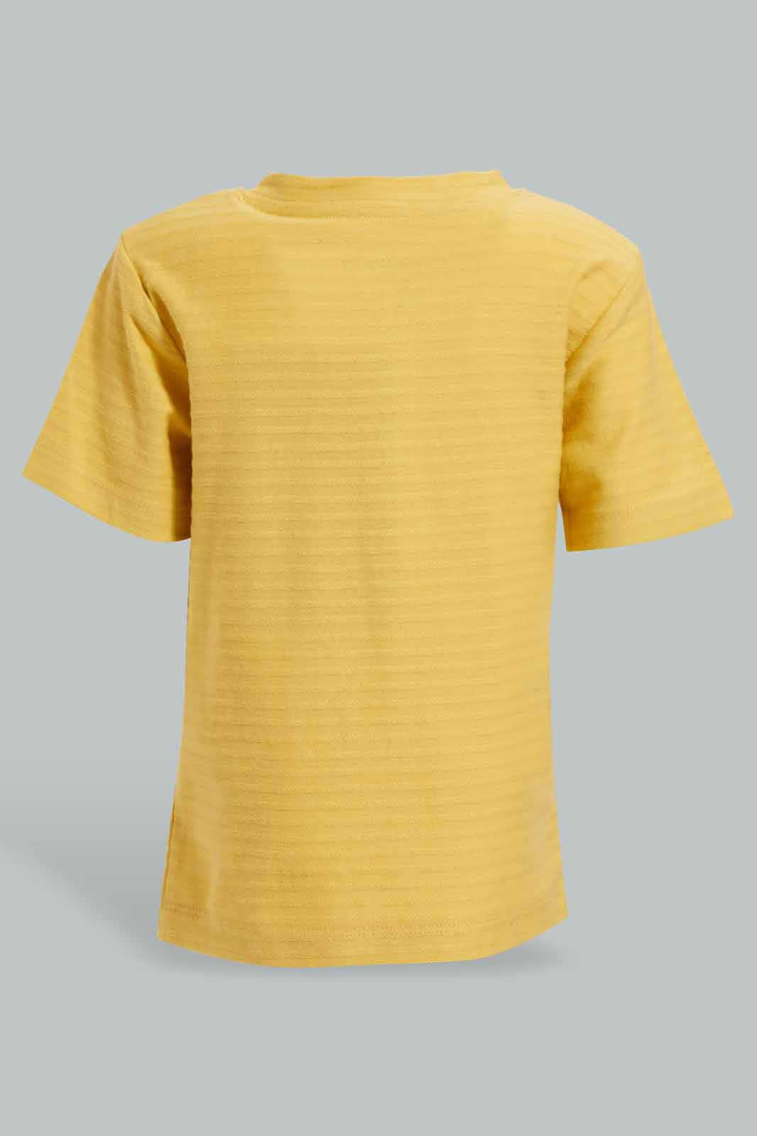 Redtag-Rattan-Jacquard-T-Shirt-Category:T-Shirts,-Colour:Mustard,-Deals:New-In,-Filter:Infant-Boys-(3-to-24-Mths),-INB-T-Shirts,-New-In-INB-APL,-Non-Sale,-Section:Boys-(0-to-14Yrs),-TBL,-W22O-Infant-Boys-3 to 24 Months