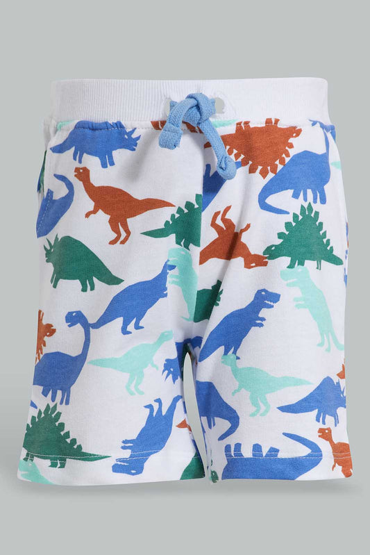 Redtag-White-Aop-Dino-Active-Short-Category:Shorts,-Colour:White,-Deals:New-In,-Filter:Infant-Boys-(3-to-24-Mths),-INB-Shorts,-New-In-INB-APL,-Non-Sale,-Section:Boys-(0-to-14Yrs),-TBL,-W22O-Infant-Boys-3 to 24 Months
