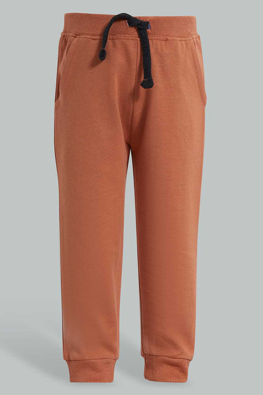 Redtag-Rust-Knit-Jogger-Category:Joggers,-Colour:Orange,-Deals:New-In,-Filter:Infant-Boys-(3-to-24-Mths),-INB-Joggers,-New-In-INB-APL,-Non-Sale,-Section:Boys-(0-to-14Yrs),-TBL,-W22O-Infant-Boys-3 to 24 Months