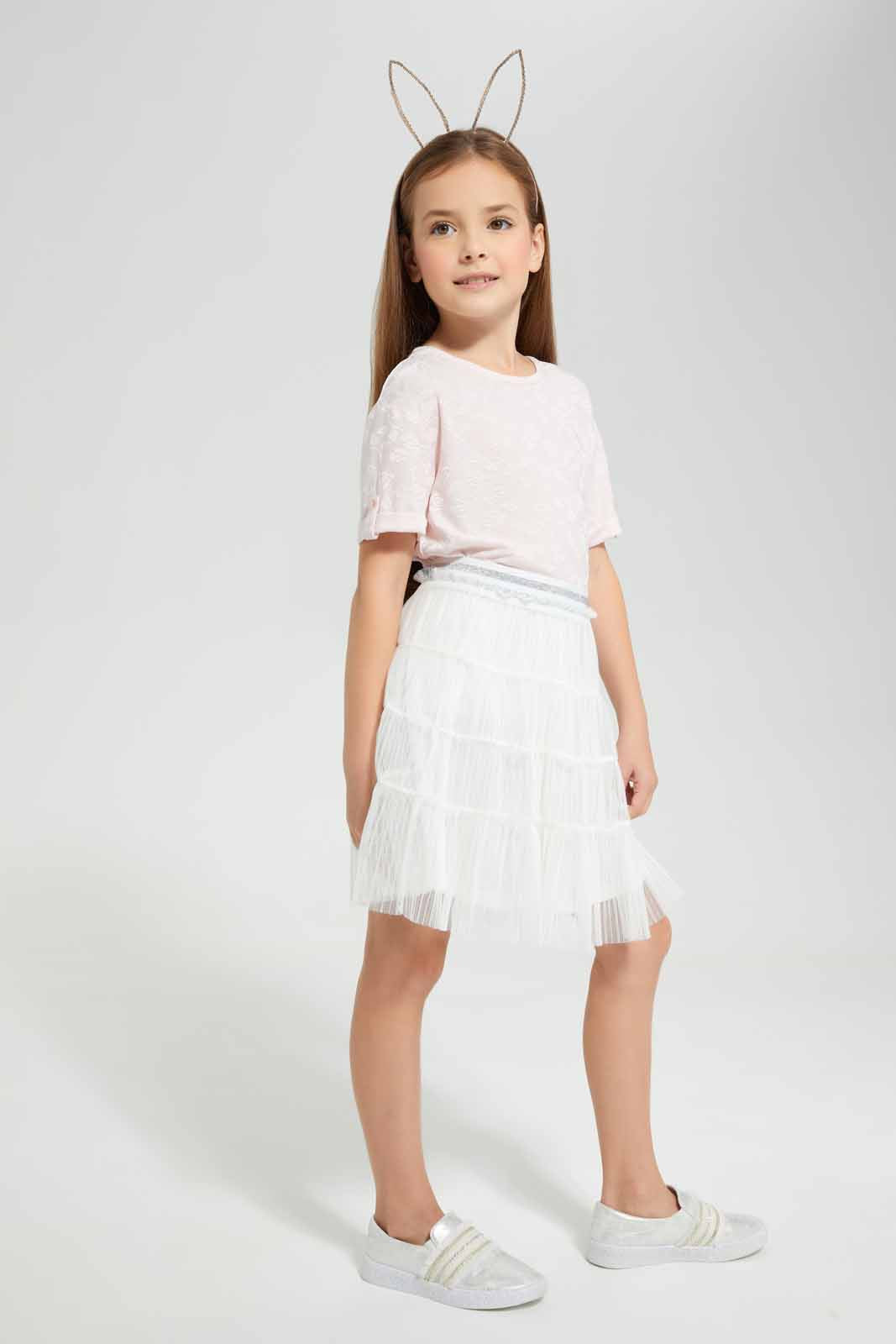 Redtag-Pink-Jacquard-Blouse-Pink-Category:Blouses,-Colour:Apricot,-Deals:New-In,-EID,-Filter:Girls-(2-to-8-Yrs),-GIR-Blouses,-New-In-GIR-APL,-Non-Sale,-Section:Girls-(0-to-14Yrs),-W22O-Girls-2 to 8 Years