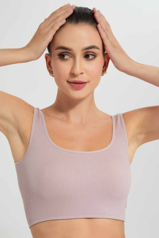 Redtag-Pink-Seamless-Bra-Category:T-Shirts,-Colour:Apricot,-Deals:New-In,-Filter:Women's-Clothing,-New-In-Women,-Non-Sale,-Section:Women,-W22O,-Women-T-Shirts-Women's-