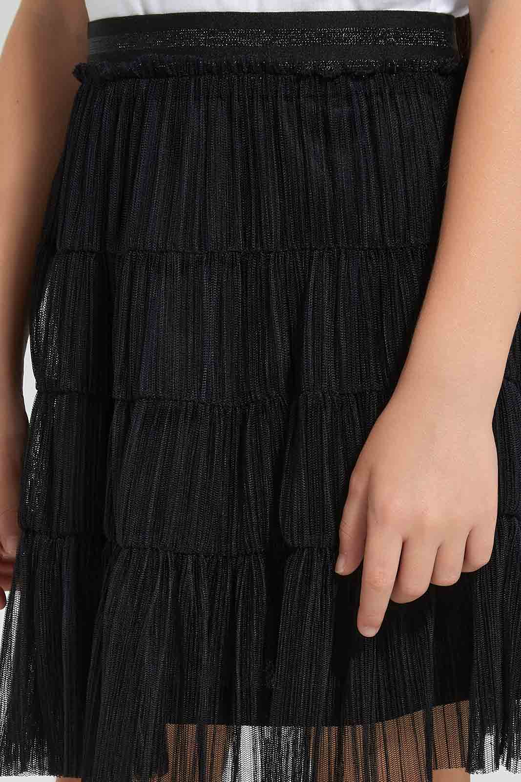 Redtag-Black-Tiered-Mesh-Skirt-Category:Skirts,-Colour:Black,-Deals:New-In,-EID,-Filter:Girls-(2-to-8-Yrs),-GIR-Skirts,-New-In-GIR-APL,-Non-Sale,-Section:Girls-(0-to-14Yrs),-W22O-Girls-2 to 8 Years