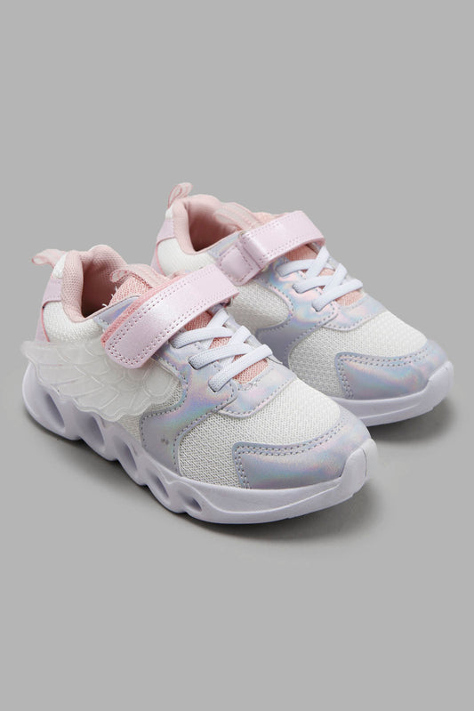 Redtag-Pale-Pink-Angel-Wings-Sneakers-Category:Trainers,-Colour:Pink,-Deals:New-In,-Filter:Girls-Footwear-(3-to-5-Yrs),-GIR-Trainers,-New-In-GIR-FOO,-Non-Sale,-Section:Girls-(0-to-14Yrs),-W22A-Girls-3 to 5 Years