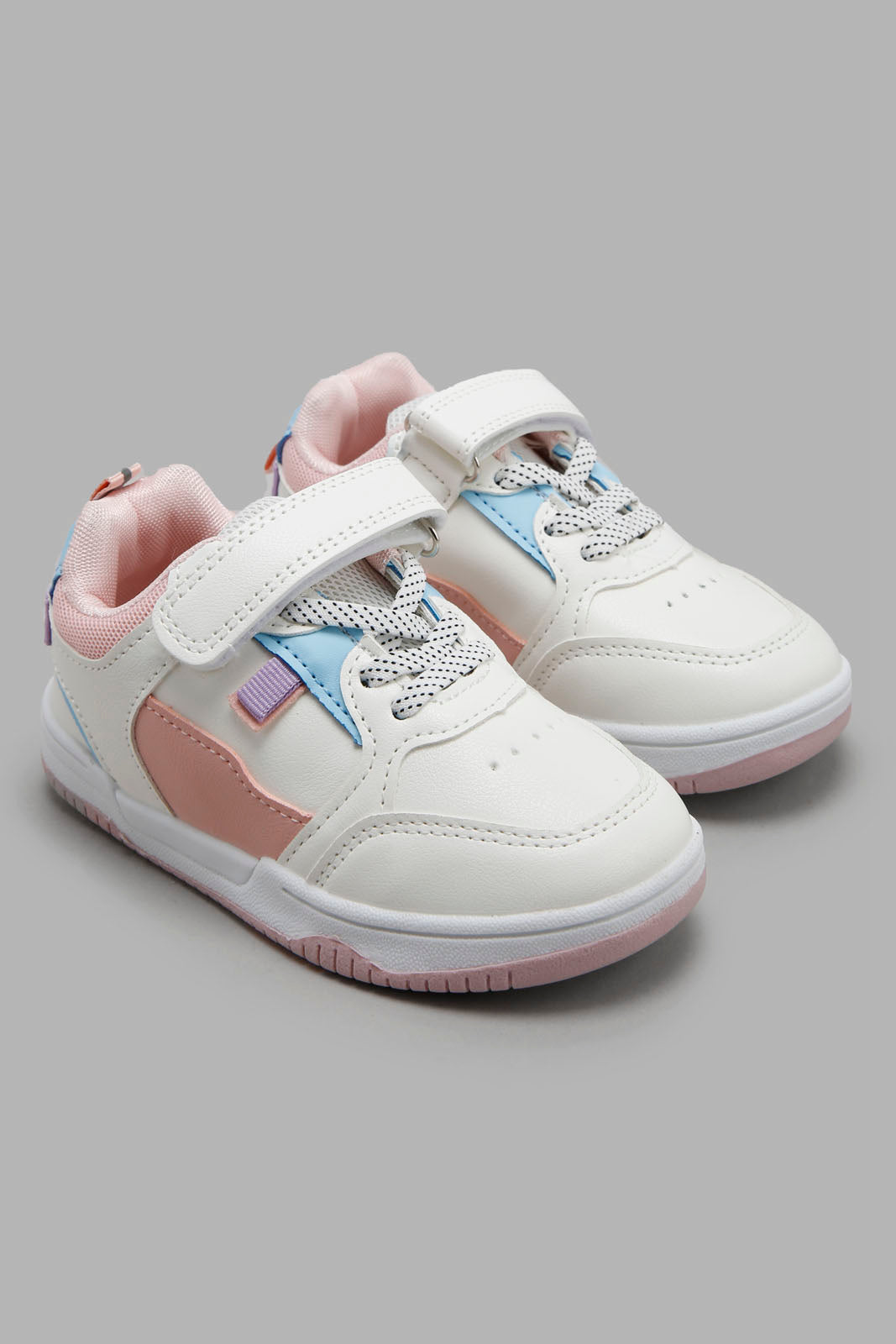 Redtag-White-Velcro-Strap-Sneaker-Category:Trainers,-Colour:White,-Deals:New-In,-Filter:Girls-Footwear-(3-to-5-Yrs),-GIR-Trainers,-New-In-GIR-FOO,-Non-Sale,-Section:Girls-(0-to-14Yrs),-W22A-Girls-3 to 5 Years