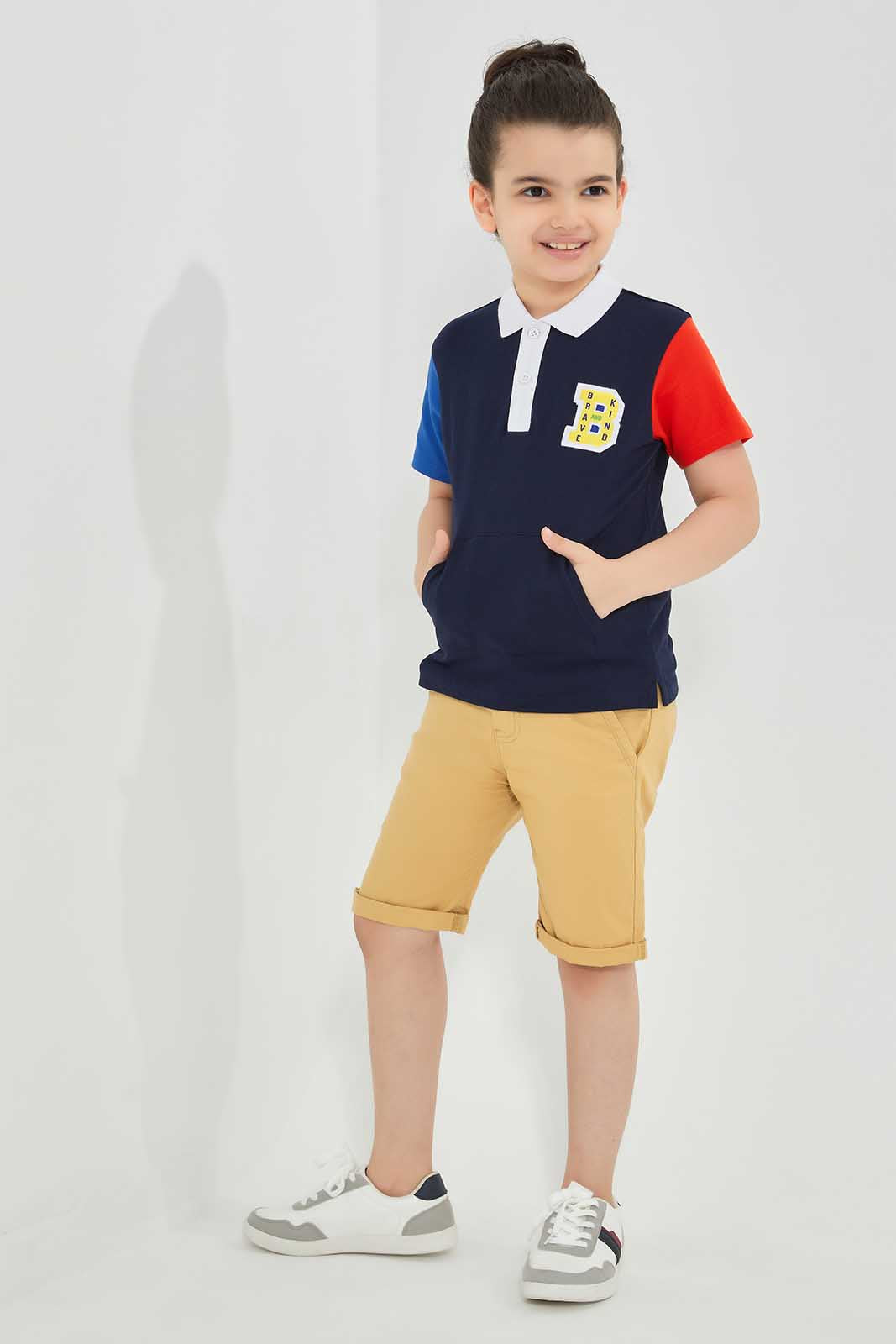 Redtag-Navy-Kangaroo-Pocket-Polo-Shirt-BOY-Polo-T-Shirts,-Category:Polo-T-Shirts,-Colour:Navy,-Deals:New-In,-Filter:Boys-(2-to-8-Yrs),-New-In-BOY-APL,-Non-Sale,-Section:Boys-(0-to-14Yrs),-W22O-Boys-2 to 8 Years