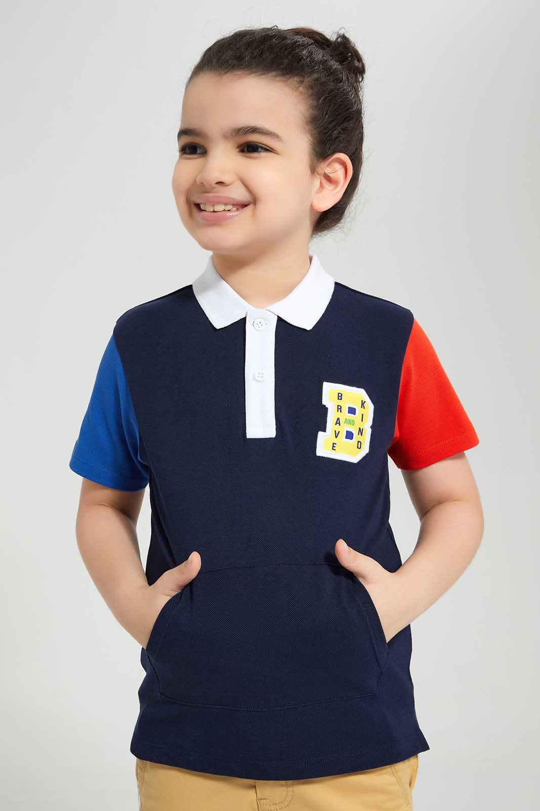 Redtag-Navy-Kangaroo-Pocket-Polo-Shirt-BOY-Polo-T-Shirts,-Category:Polo-T-Shirts,-Colour:Navy,-Deals:New-In,-Filter:Boys-(2-to-8-Yrs),-New-In-BOY-APL,-Non-Sale,-Section:Boys-(0-to-14Yrs),-W22O-Boys-2 to 8 Years