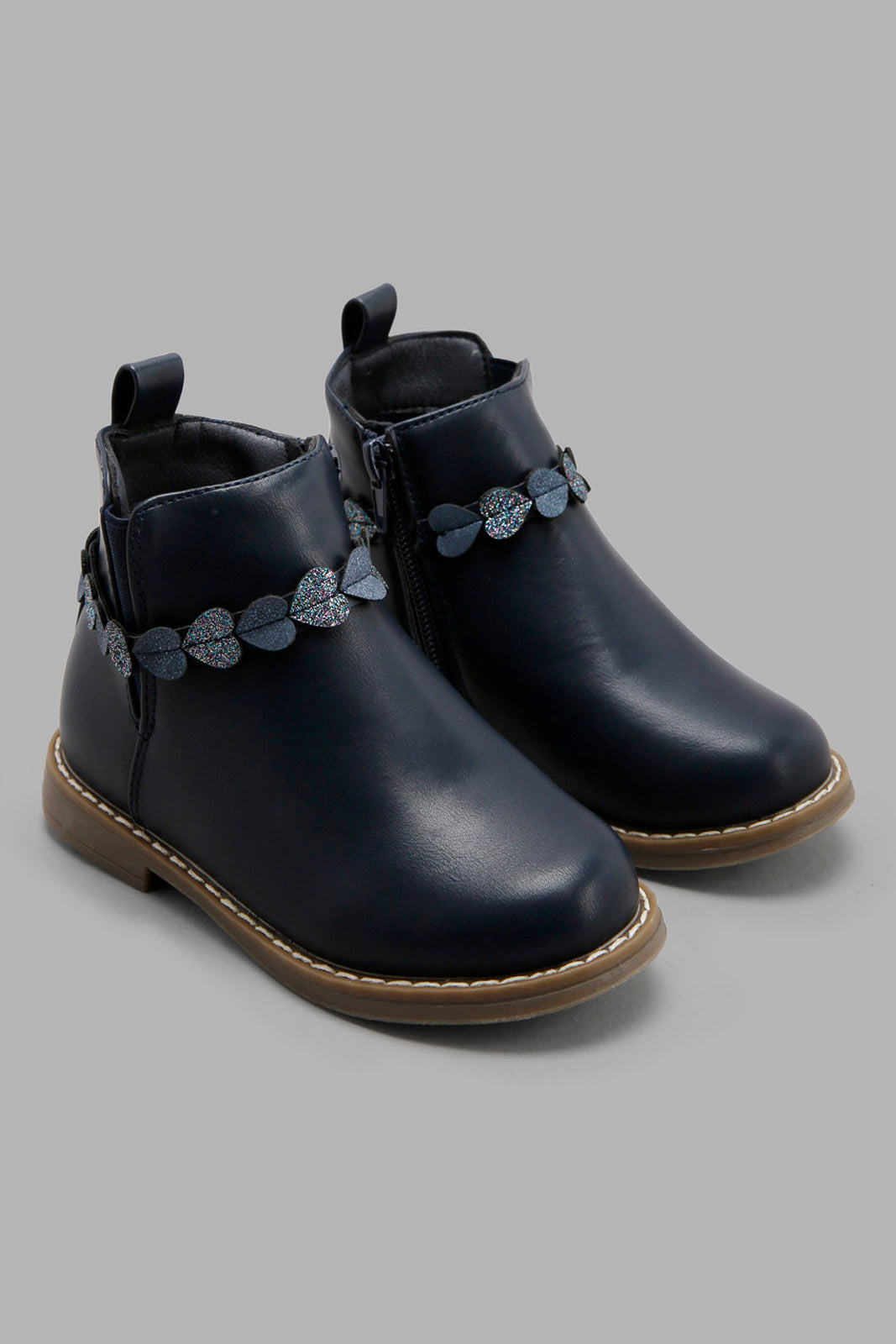 Redtag-Navy-Ankle-Boots-Category:Boots,-Colour:Navy,-Deals:New-In,-Filter:Girls-Footwear-(3-to-5-Yrs),-GIR-Boots,-New-In-GIR-FOO,-Non-Sale,-Section:Boys-(0-to-14Yrs),-W22B-Girls-3 to 5 Years
