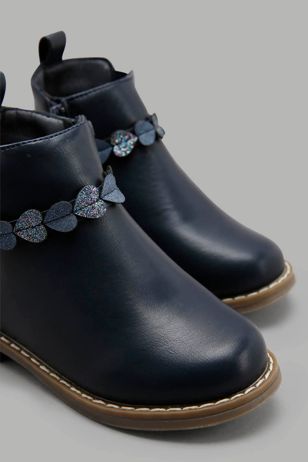 Redtag-Navy-Ankle-Boots-Category:Boots,-Colour:Navy,-Deals:New-In,-Filter:Girls-Footwear-(3-to-5-Yrs),-GIR-Boots,-New-In-GIR-FOO,-Non-Sale,-Section:Boys-(0-to-14Yrs),-W22B-Girls-3 to 5 Years