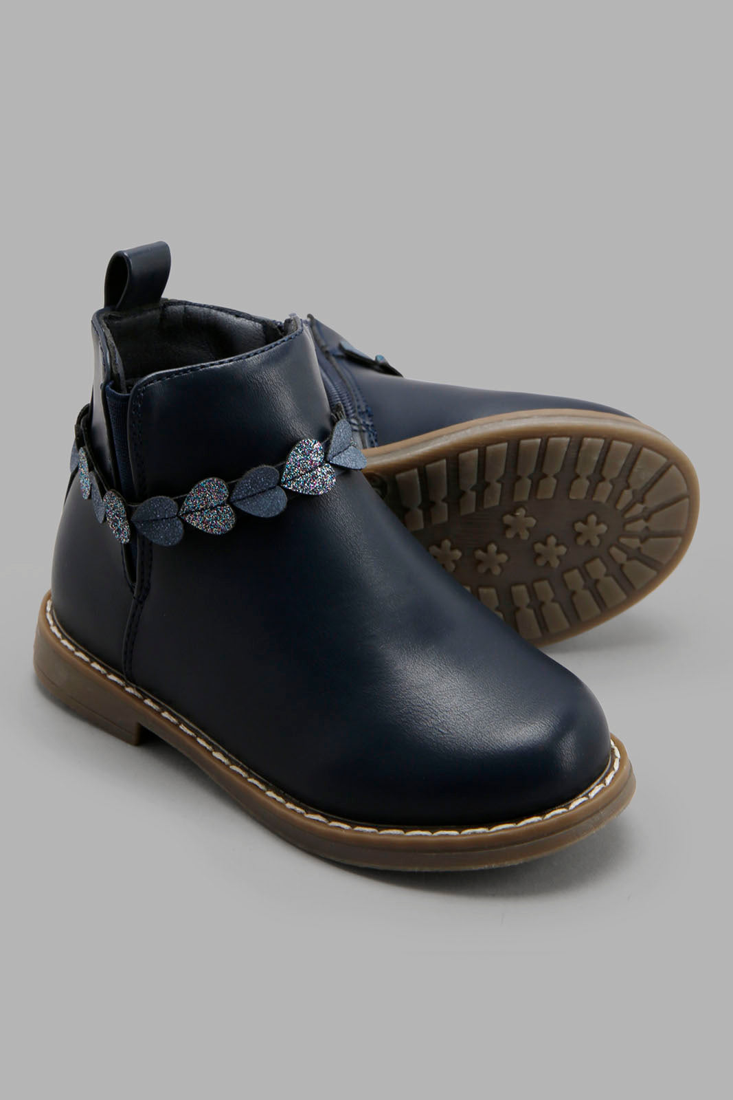 Redtag-Navy-Ankle-Boots-Category:Boots,-Colour:Navy,-Deals:New-In,-Filter:Girls-Footwear-(3-to-5-Yrs),-GIR-Boots,-New-In-GIR-FOO,-Non-Sale,-Section:Boys-(0-to-14Yrs),-W22B-Girls-3 to 5 Years
