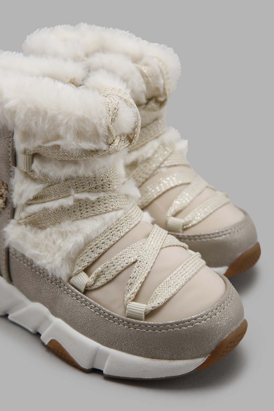 Redtag-Beige-Faux-Fur-Boots-Category:Boots,-Colour:Beige,-Deals:New-In,-Filter:Girls-Footwear-(3-to-5-Yrs),-GIR-Boots,-New-In-GIR-FOO,-Non-Sale,-Section:Boys-(0-to-14Yrs),-W22B-Girls-3 to 5 Years