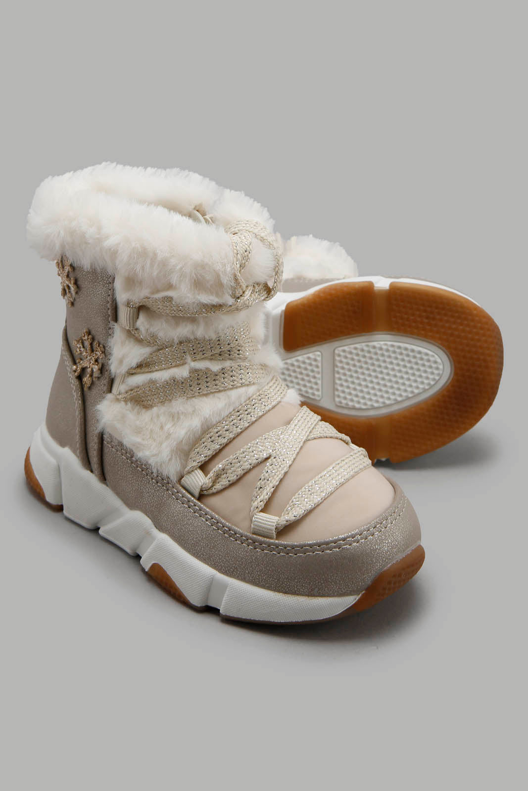 Redtag-Beige-Faux-Fur-Boots-Category:Boots,-Colour:Beige,-Deals:New-In,-Filter:Girls-Footwear-(3-to-5-Yrs),-GIR-Boots,-New-In-GIR-FOO,-Non-Sale,-Section:Boys-(0-to-14Yrs),-W22B-Girls-3 to 5 Years