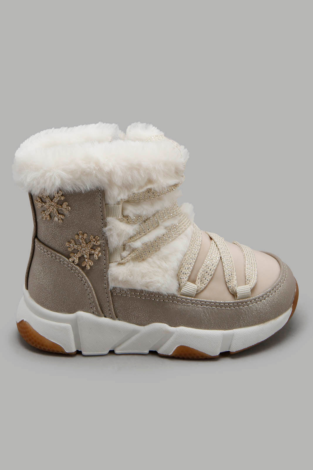 Redtag-Beige-Faux-Fur-Boots-Category:Boots,-Colour:Beige,-Deals:New-In,-Filter:Girls-Footwear-(3-to-5-Yrs),-GIR-Boots,-New-In-GIR-FOO,-Non-Sale,-Section:Boys-(0-to-14Yrs),-W22B-Girls-3 to 5 Years