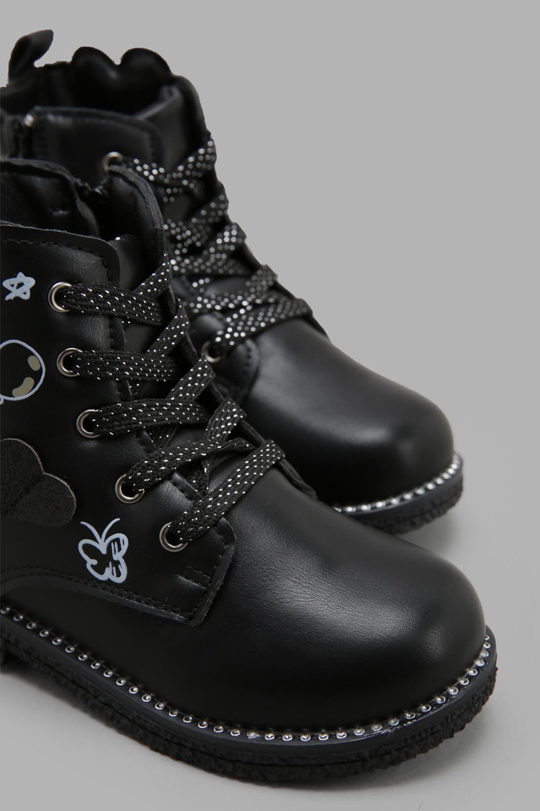 Redtag-Black-Chukka-Boots-Category:Boots,-Colour:Black,-Deals:New-In,-Filter:Girls-Footwear-(3-to-5-Yrs),-GIR-Boots,-New-In-GIR-FOO,-Non-Sale,-Section:Boys-(0-to-14Yrs),-W22B-Girls-3 to 5 Years