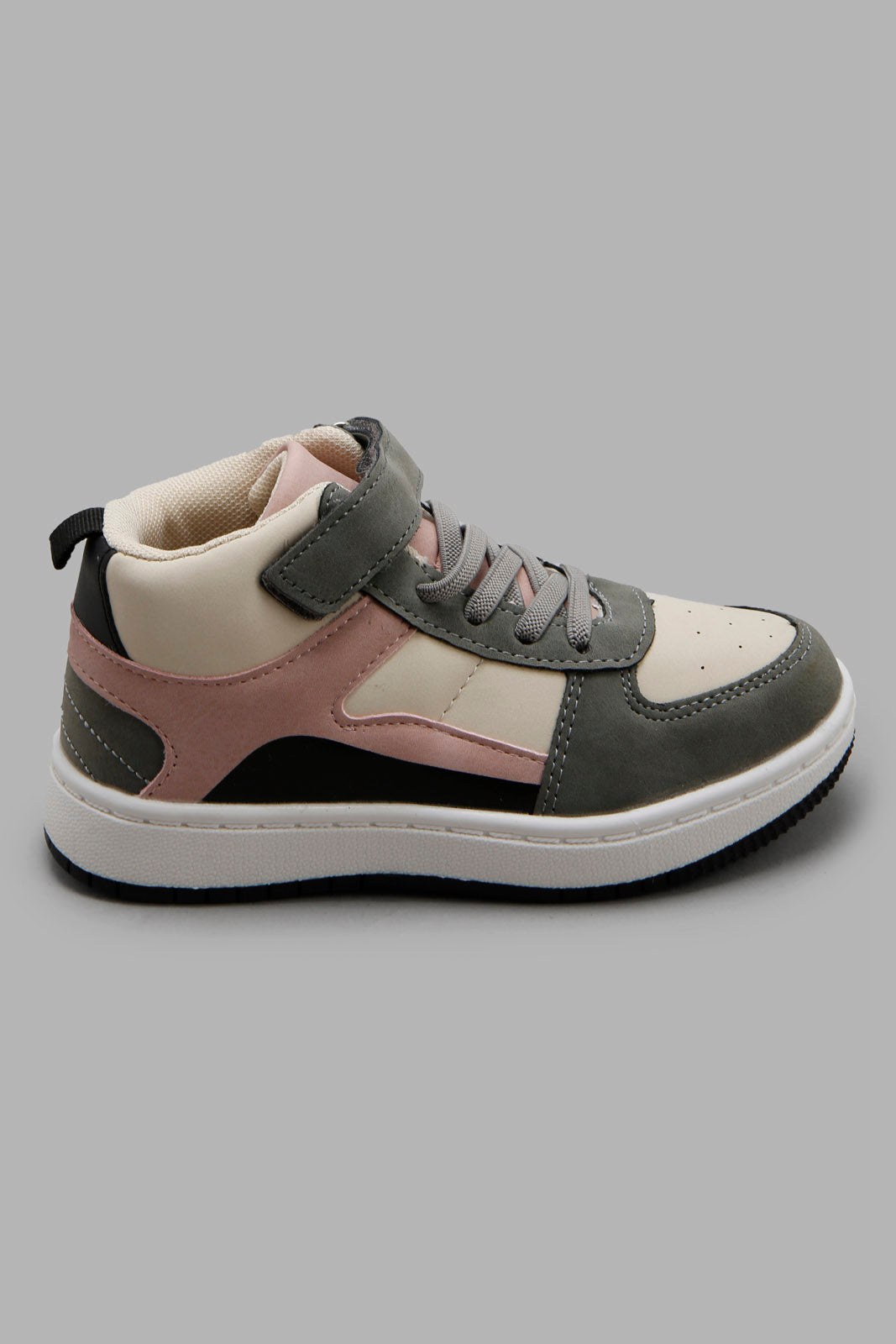Redtag-Grey-High-Top-Sneaker-Category:Trainers,-Colour:Grey,-Deals:New-In,-Filter:Girls-Footwear-(3-to-5-Yrs),-GIR-Trainers,-New-In-GIR-FOO,-Non-Sale,-Section:Girls-(0-to-14Yrs),-W22B-Girls-3 to 5 Years