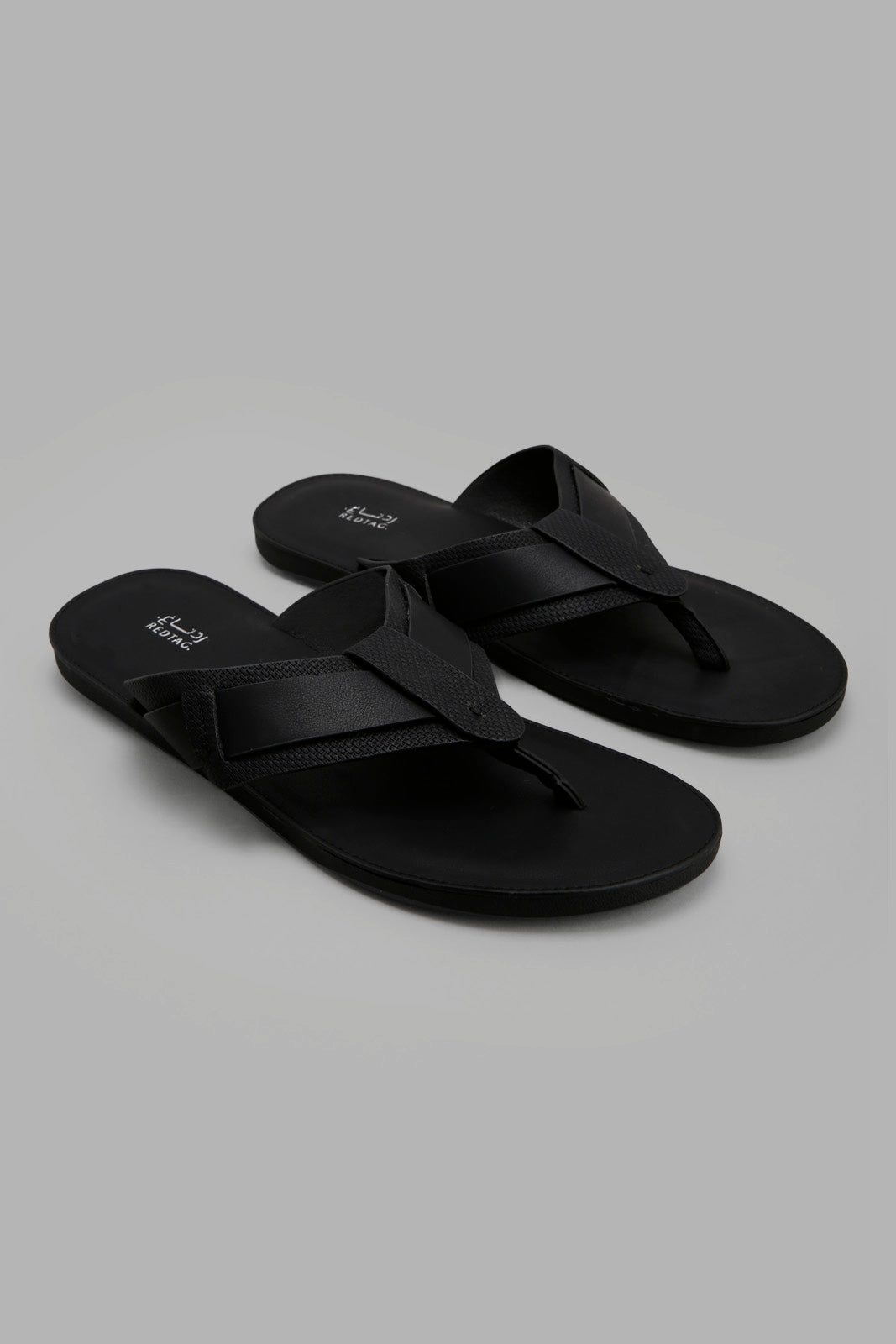 Redtag-Black-Material-Block-Toe-Post-Category:Sandals,-Colour:Black,-Deals:New-In,-Filter:Men's-Footwear,-Men-Sandals,-New-In-Men-FOO,-Non-Sale,-Section:Men,-W22A-Men's-