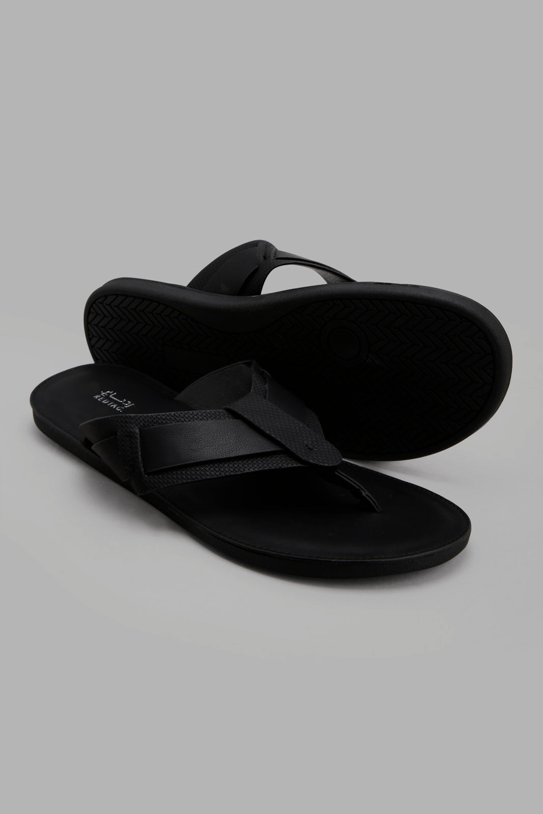 Redtag-Black-Material-Block-Toe-Post-Category:Sandals,-Colour:Black,-Deals:New-In,-Filter:Men's-Footwear,-Men-Sandals,-New-In-Men-FOO,-Non-Sale,-Section:Men,-W22A-Men's-