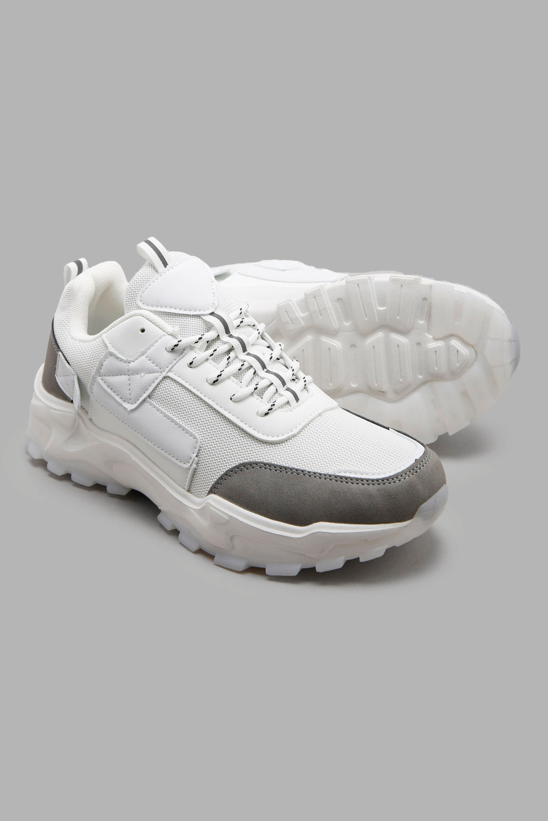 Redtag-White-Colour-Block-Trekker-Category:Trainers,-Colour:White,-Deals:New-In,-Filter:Men's-Footwear,-Men-Trainers,-New-In-Men-FOO,-Non-Sale,-Section:Men,-W22A-Men's-