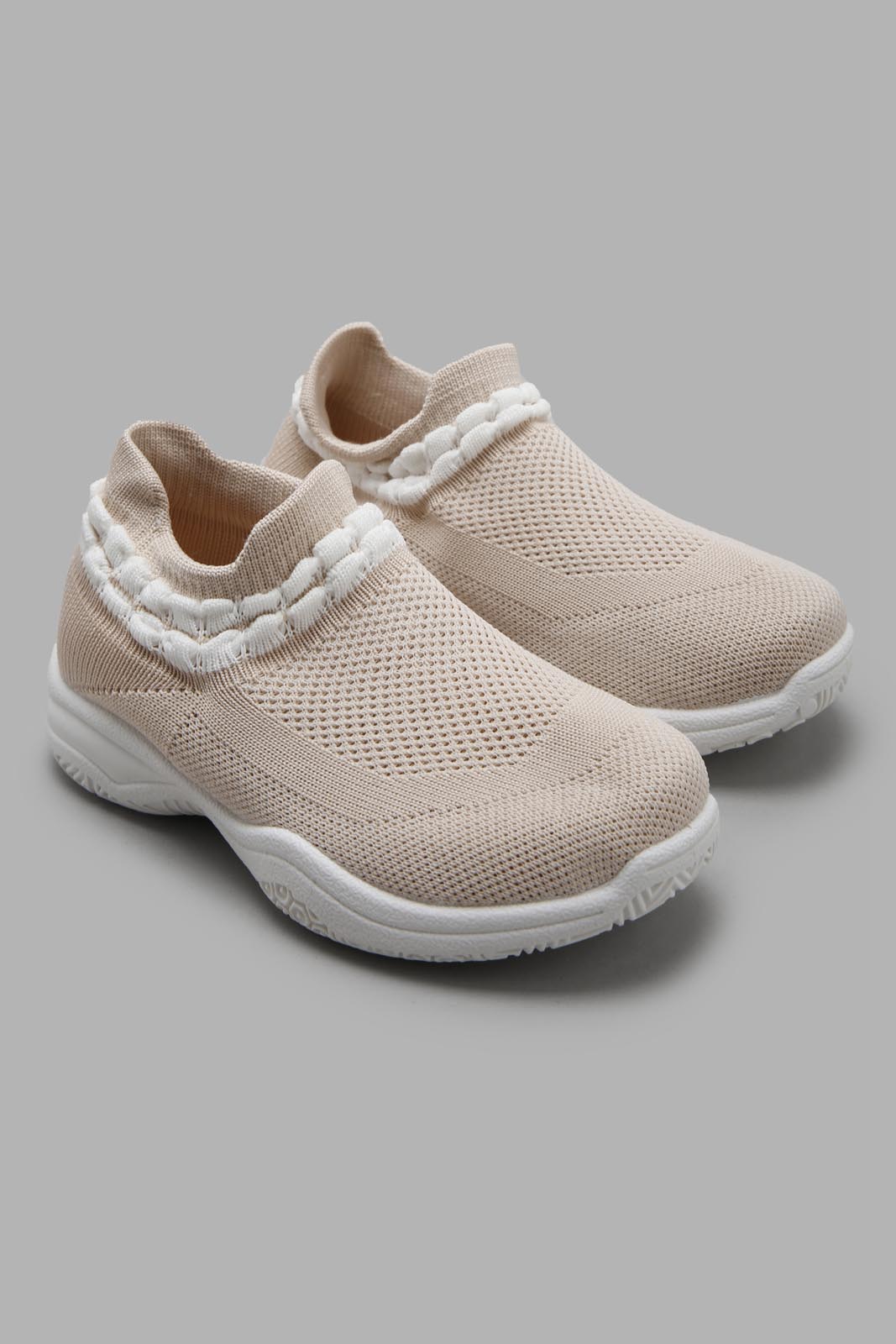Redtag-Pink-Knit-Slip-On-Sneakers-Category:Trainers,-Colour:Pink,-Deals:New-In,-Filter:Girls-Footwear-(3-to-5-Yrs),-GIR-Trainers,-New-In-GIR-FOO,-Non-Sale,-Section:Girls-(0-to-14Yrs),-W22A-Girls-3 to 5 Years