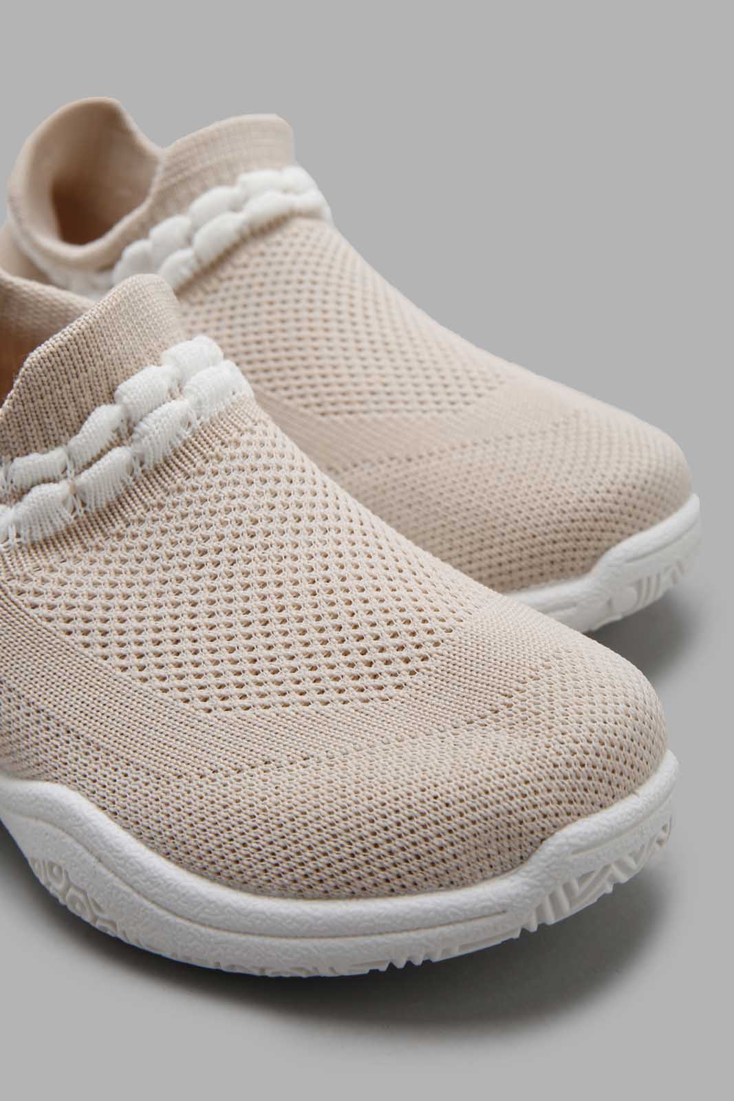 Redtag-Pink-Knit-Slip-On-Sneakers-Category:Trainers,-Colour:Pink,-Deals:New-In,-Filter:Girls-Footwear-(3-to-5-Yrs),-GIR-Trainers,-New-In-GIR-FOO,-Non-Sale,-Section:Girls-(0-to-14Yrs),-W22A-Girls-3 to 5 Years
