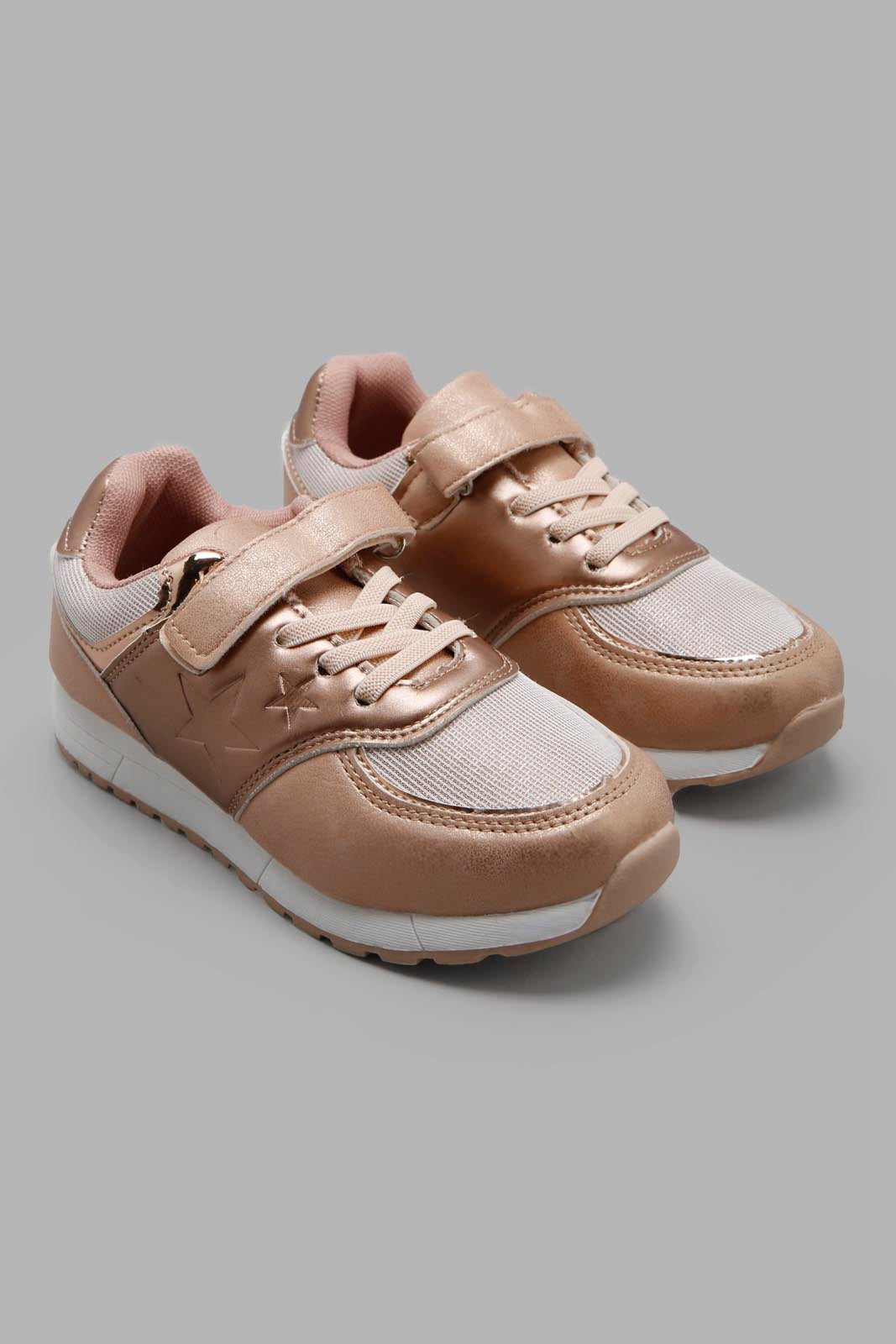 Redtag-Pink-Star-Embosed-Sneakers-Category:Trainers,-Colour:Pink,-Deals:New-In,-Filter:Girls-Footwear-(3-to-5-Yrs),-GIR-Trainers,-New-In-GIR-FOO,-Non-Sale,-Section:Girls-(0-to-14Yrs),-W22A-Girls-3 to 5 Years