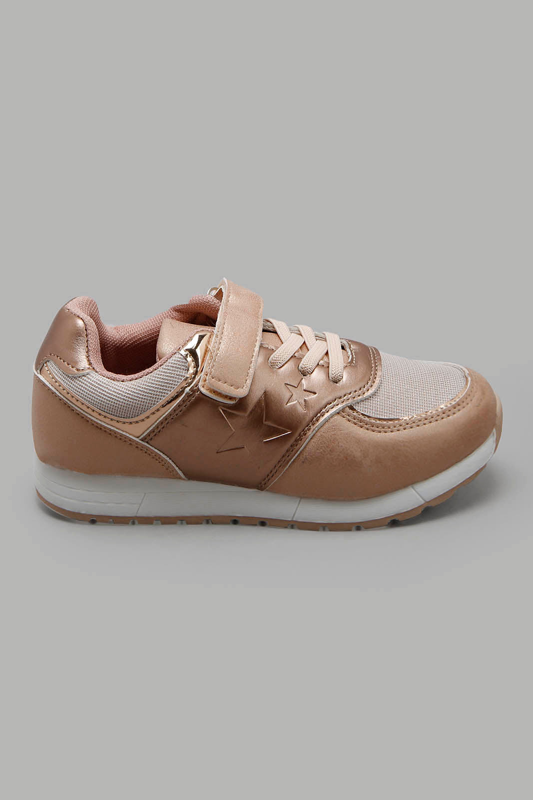 Redtag-Pink-Star-Embosed-Sneakers-Category:Trainers,-Colour:Pink,-Deals:New-In,-Filter:Girls-Footwear-(3-to-5-Yrs),-GIR-Trainers,-New-In-GIR-FOO,-Non-Sale,-Section:Girls-(0-to-14Yrs),-W22A-Girls-3 to 5 Years