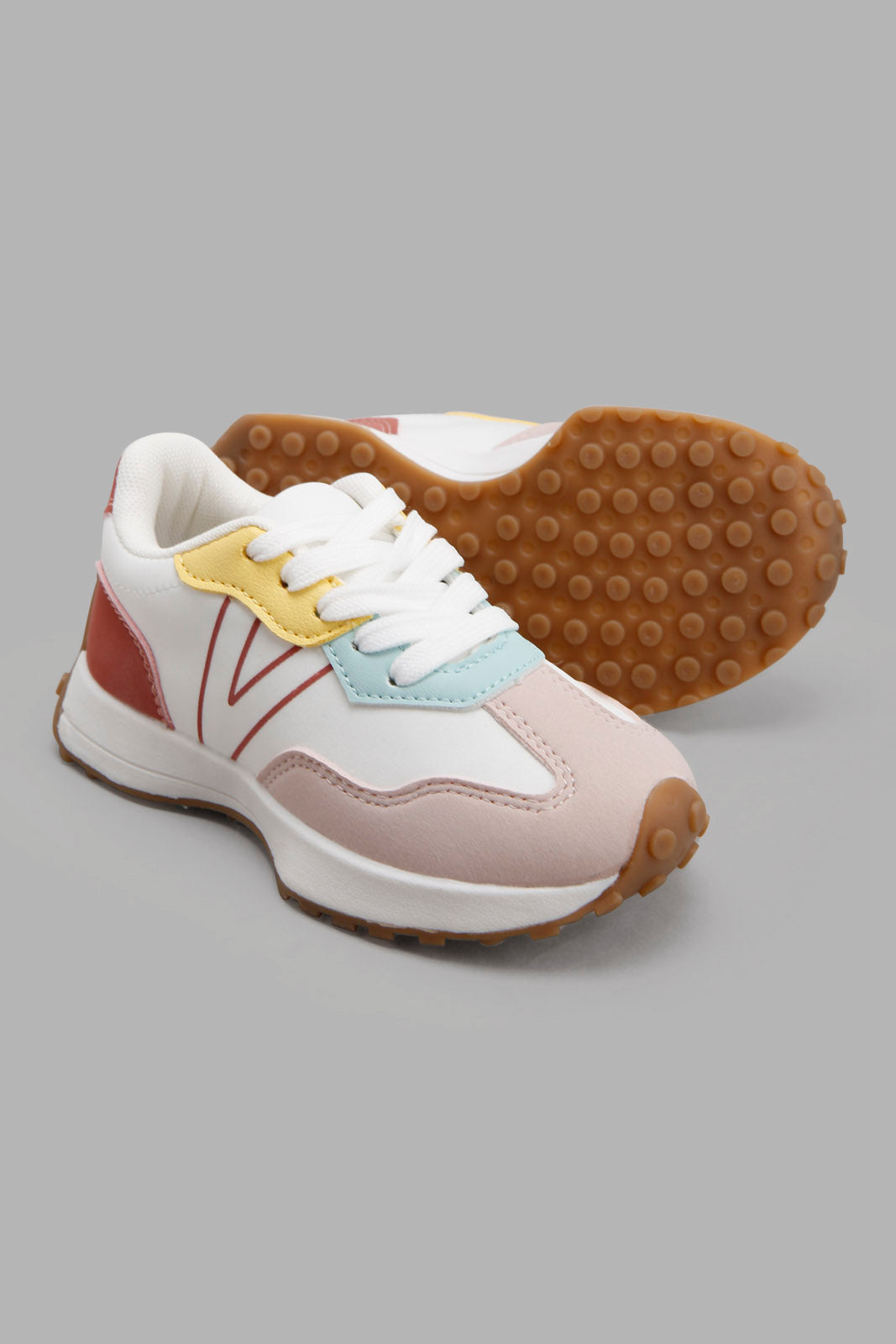 Redtag-White-Chunky-Sneakers-Category:Trainers,-Colour:White,-Deals:New-In,-Filter:Girls-Footwear-(3-to-5-Yrs),-GIR-Trainers,-New-In-GIR-FOO,-Non-Sale,-Section:Girls-(0-to-14Yrs),-W22A-Girls-3 to 5 Years