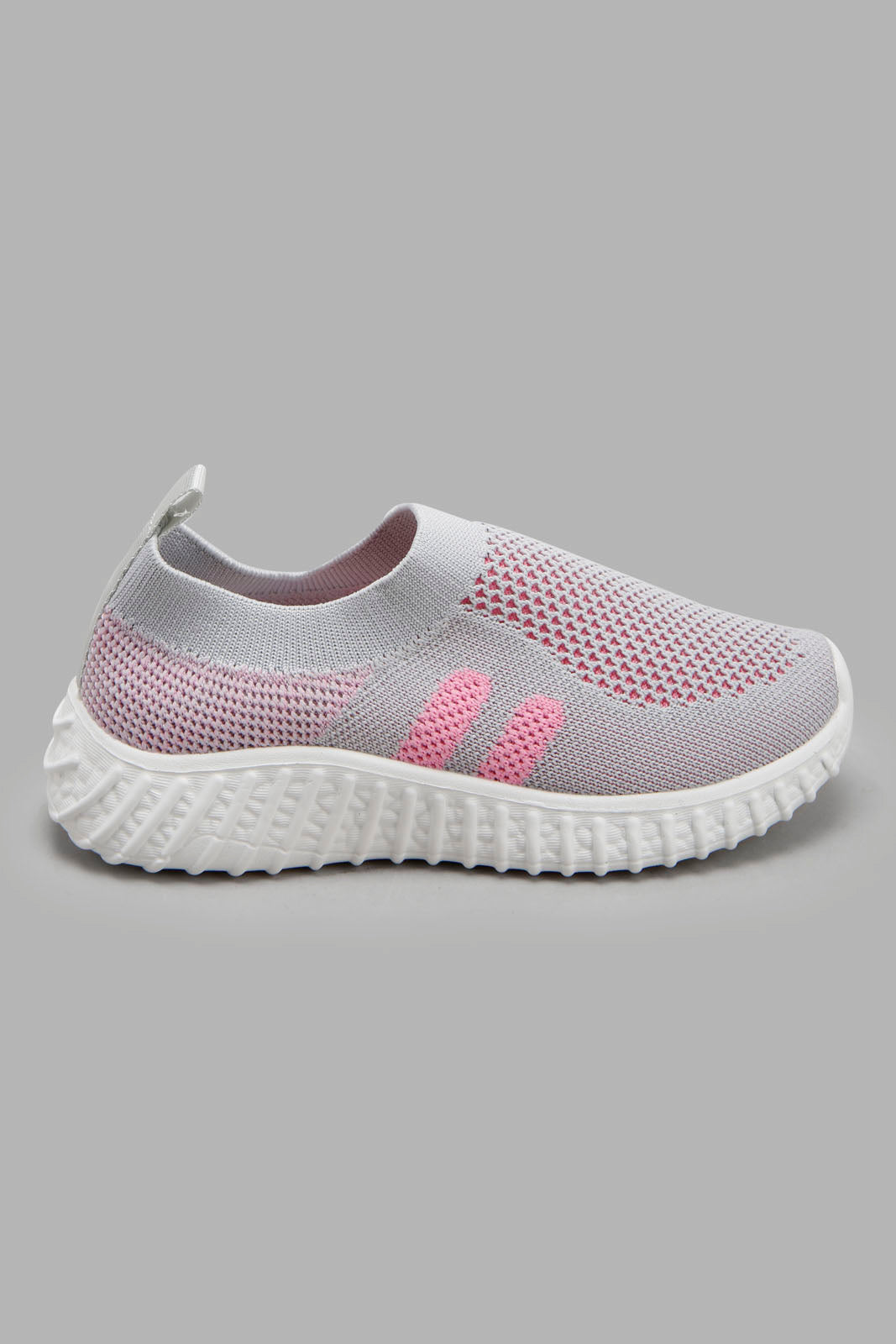 Redtag-Grey-Flyknit-Sneakers-Category:Trainers,-Colour:Grey,-Deals:New-In,-Filter:Girls-Footwear-(3-to-5-Yrs),-GIR-Trainers,-New-In-GIR-FOO,-Non-Sale,-Section:Girls-(0-to-14Yrs),-W22A-Girls-3 to 5 Years