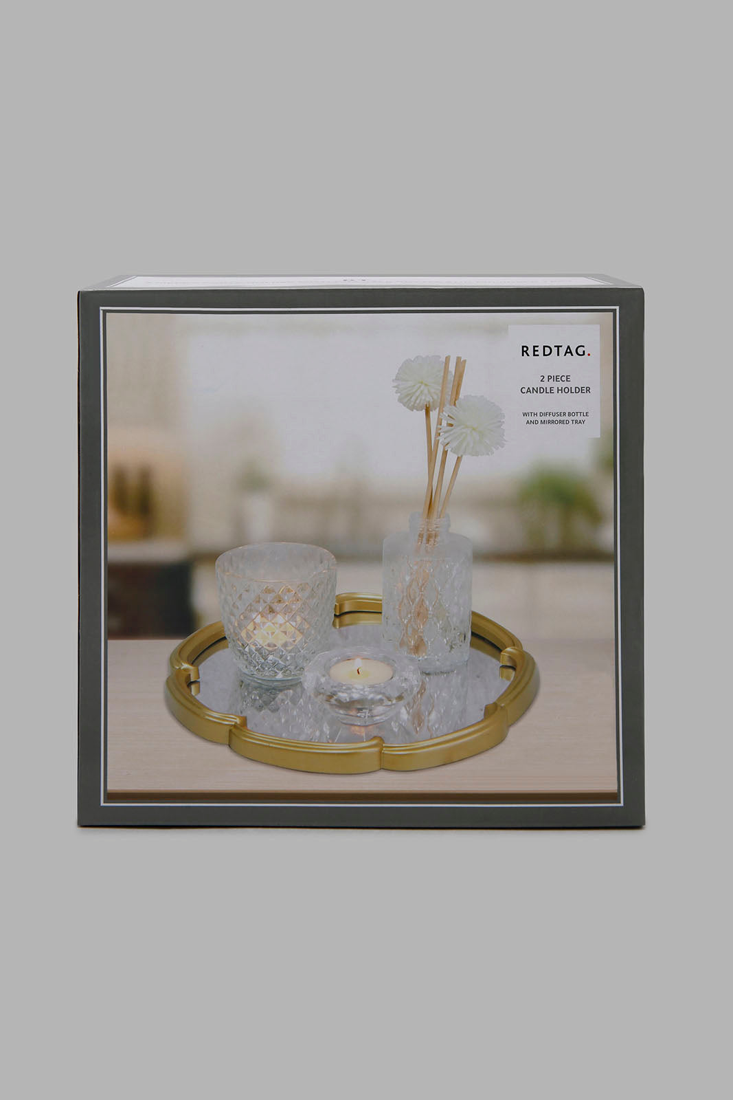 Redtag-Gold-Tray-With-Candle-Holder(4-Piece)-Category:Artefact,-Colour:Gold,-Deals:New-In,-Filter:Home-Decor,-HMW-HOM-Decorative-Accessories,-New-In-HMW-HOM,-Non-Sale,-Section:Homewares,-W22B-Home-Decor-