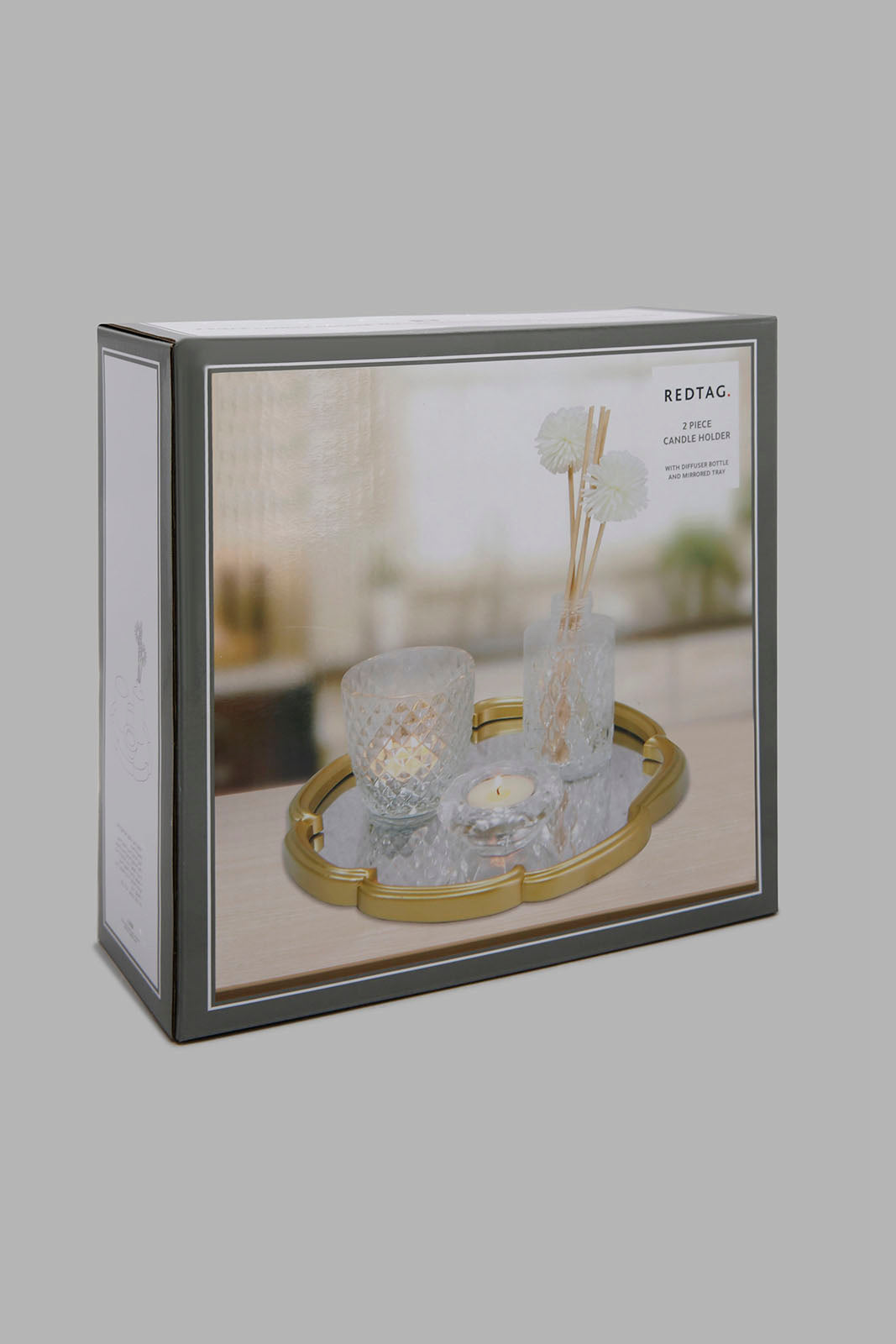 Redtag-Gold-Tray-With-Candle-Holder(4-Piece)-Category:Artefact,-Colour:Gold,-Deals:New-In,-Filter:Home-Decor,-HMW-HOM-Decorative-Accessories,-New-In-HMW-HOM,-Non-Sale,-Section:Homewares,-W22B-Home-Decor-